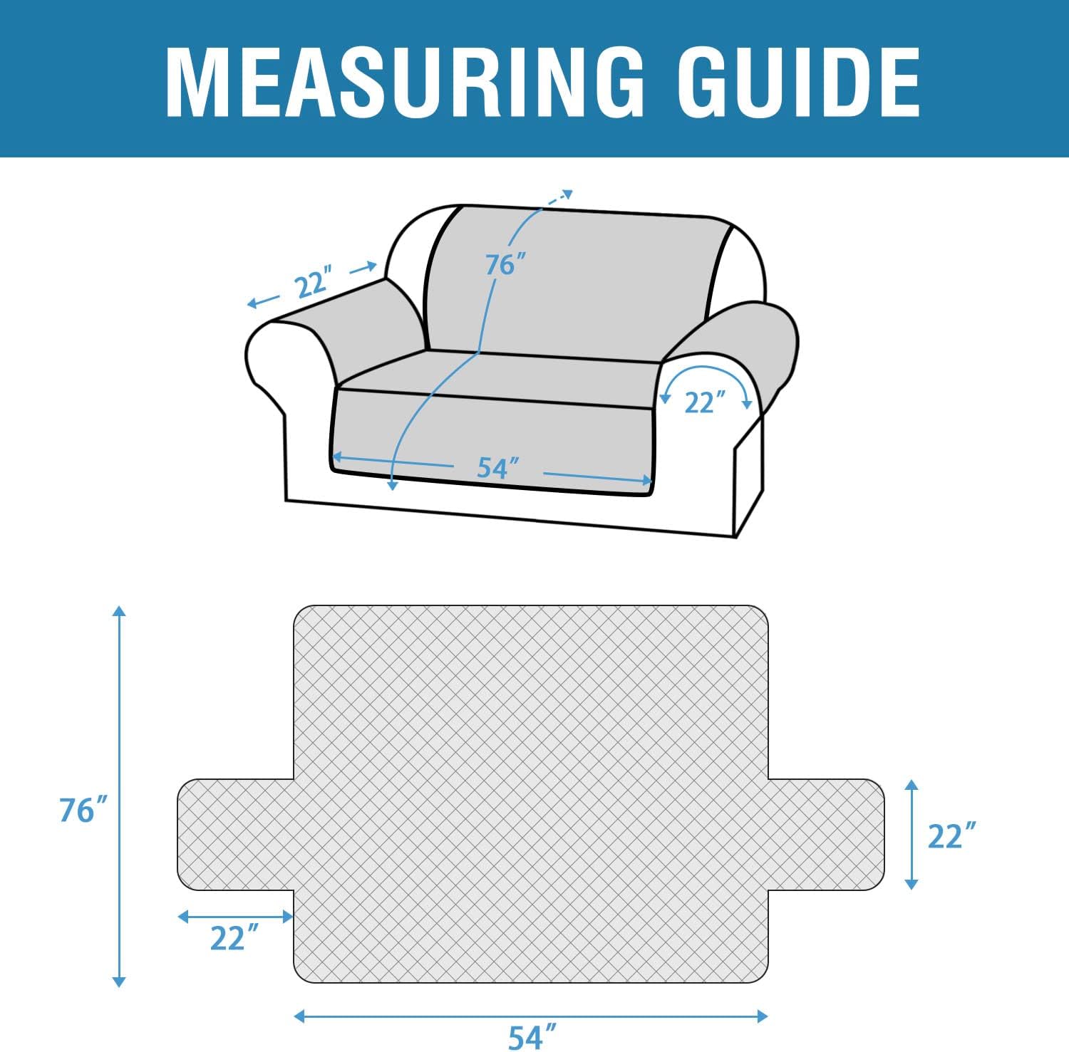 H.VERSAILTEX 100% Waterproof Couch Cover Loveseat Covers for 2 Cushion Couch Furniture Protector for Pets Kids Children Dog Cat with Non-Skid Backing (Loveseat, French Oak)