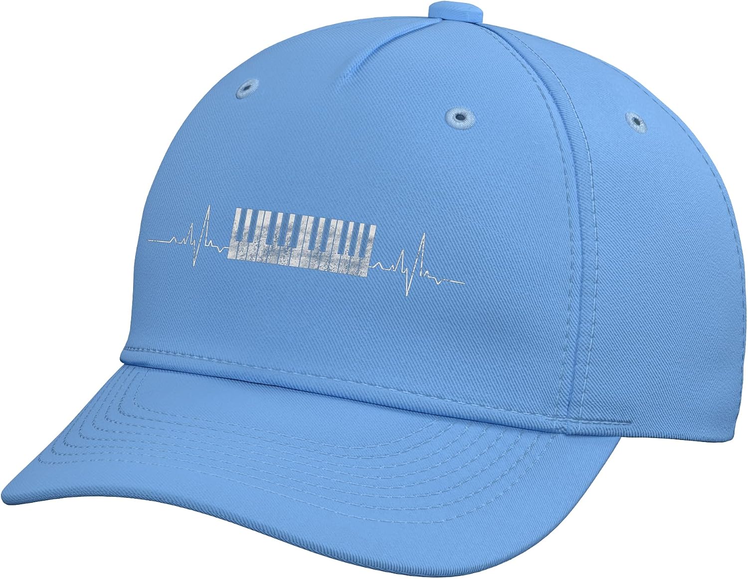 Piano Heartbeat Funny Musician Adjustable Baseball Hat