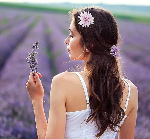 Miniatura 4 de 24 pinzas para el pelo con flores, broches florales para mujeres y niñas, bodas, Navidad, Año Nuevo, cumpleaños, fiestas bohemias, aniversario de