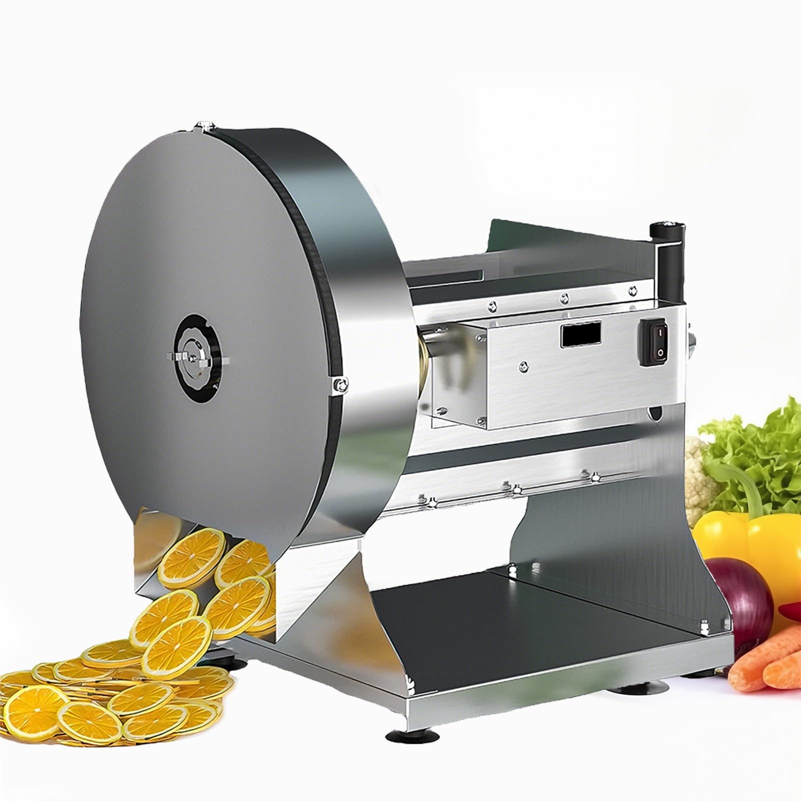 FHRKA Electric Slicing & Shredder, Disc Type Vegetable Slicing Machine, Thickness Adjust 0.2~10mm Commercial Slicer (Slice + Shred)