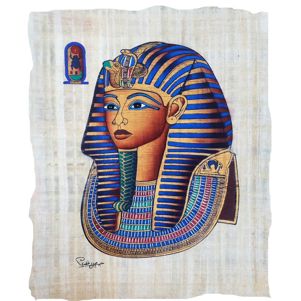 Papyrus original Toutânkhamon cadeau idéal passionné d'Égypte antique 33x43