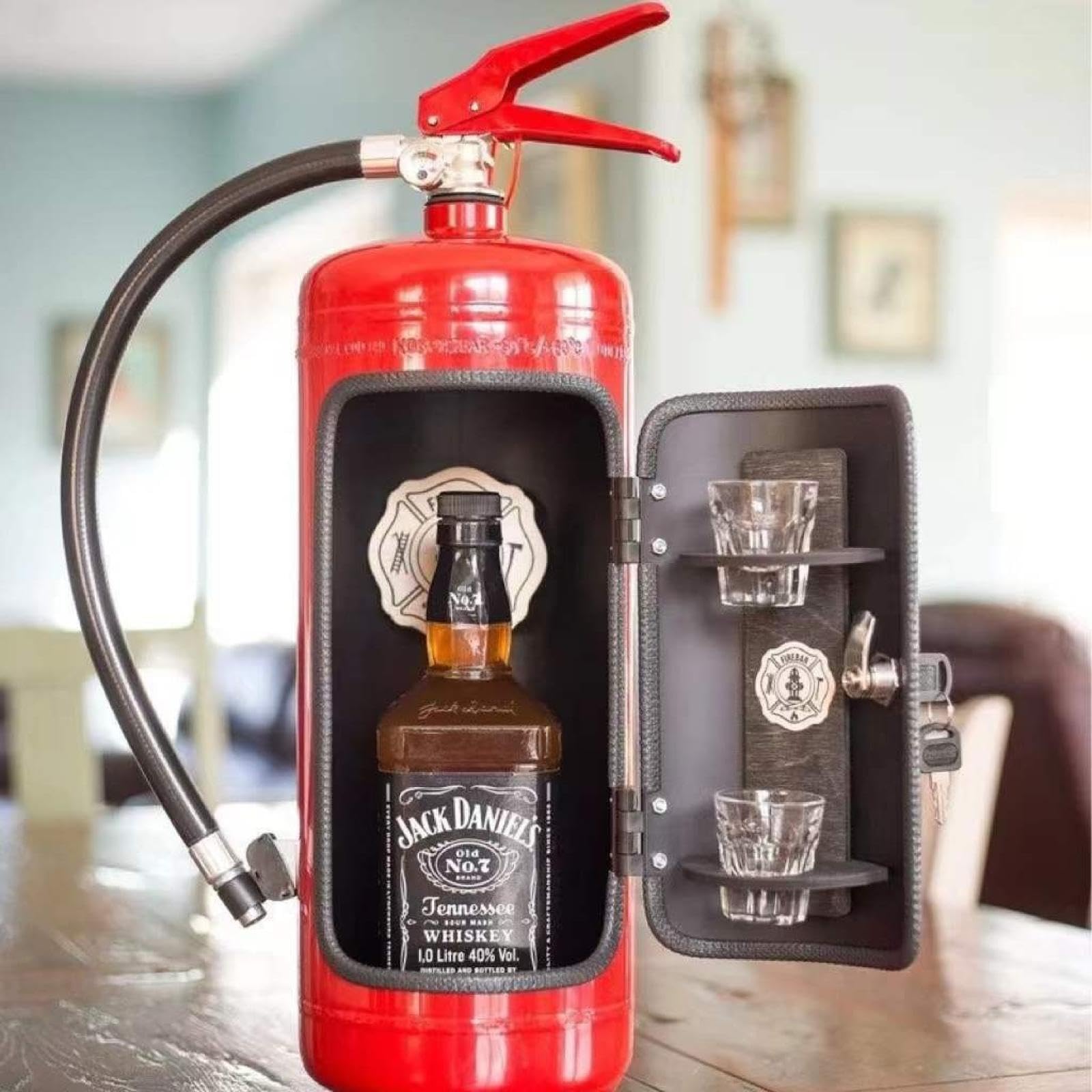 Mini Bar Estintore, Scatola Portavino A Forma di Estintore, Scatola di Vino A Forma di Estintore Bottiglia di Vino Porta Regalo