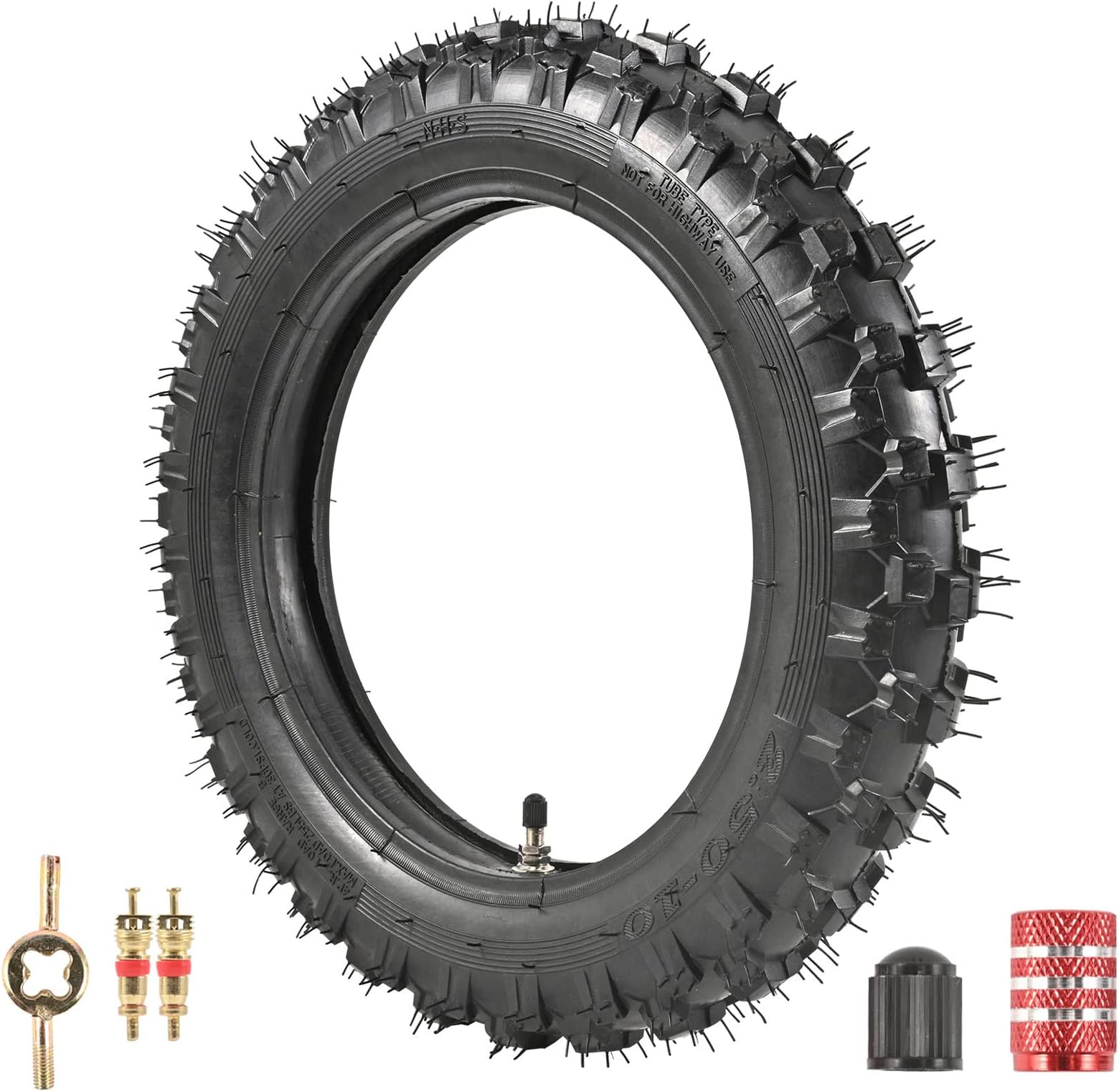 AlveyTech 2.5010 Dirt Bike Tire with Directional Knobby Tread Replacement Front