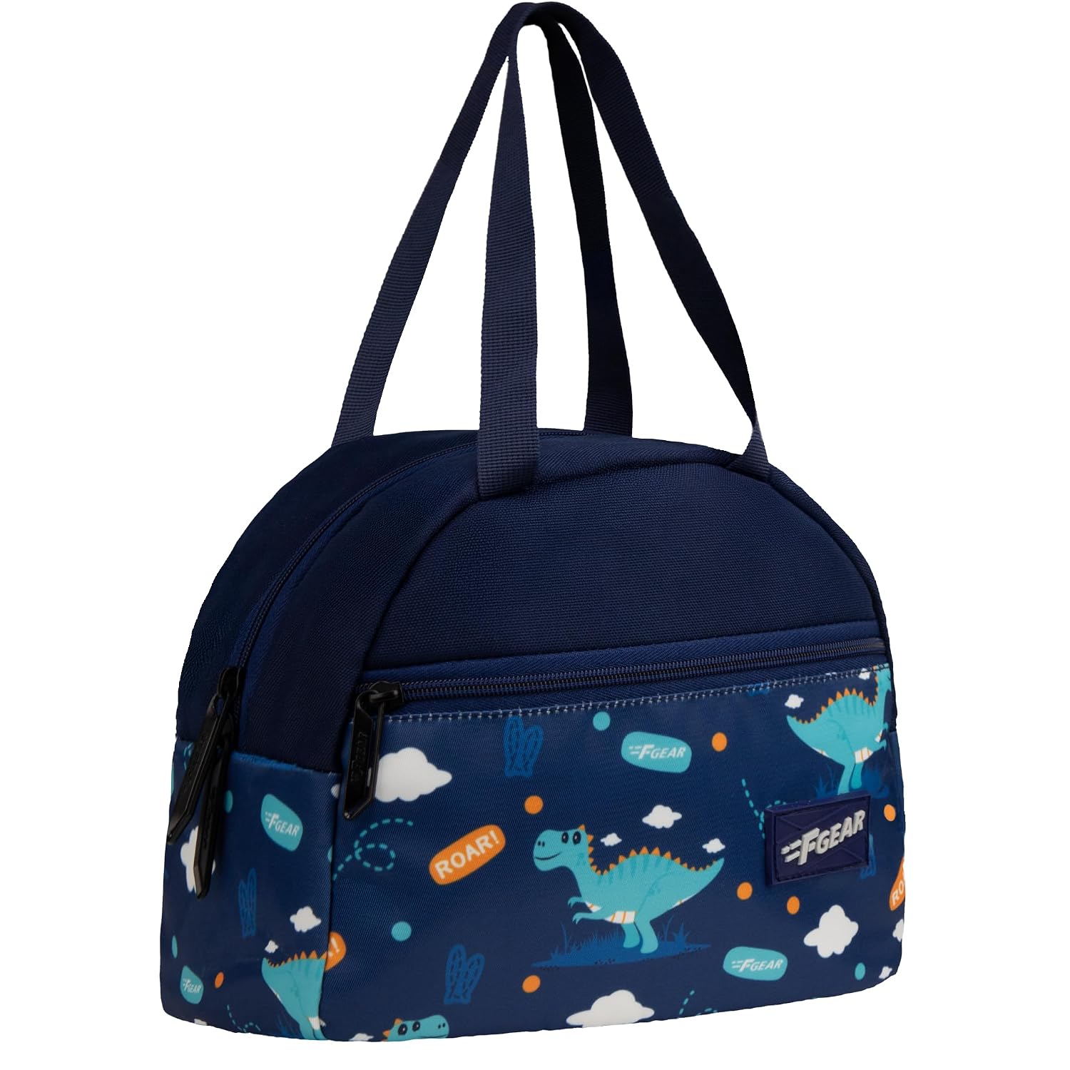 F Gear Nugget 7L Lunch Bag Padded Insulated Hot Cold Travel Tiffin Bag with 1 compartment &1 Front Pocket| Lightweight & Durable| Unique Playful & Fun Dino Print| Lunch bag for School, Travel & Picnic