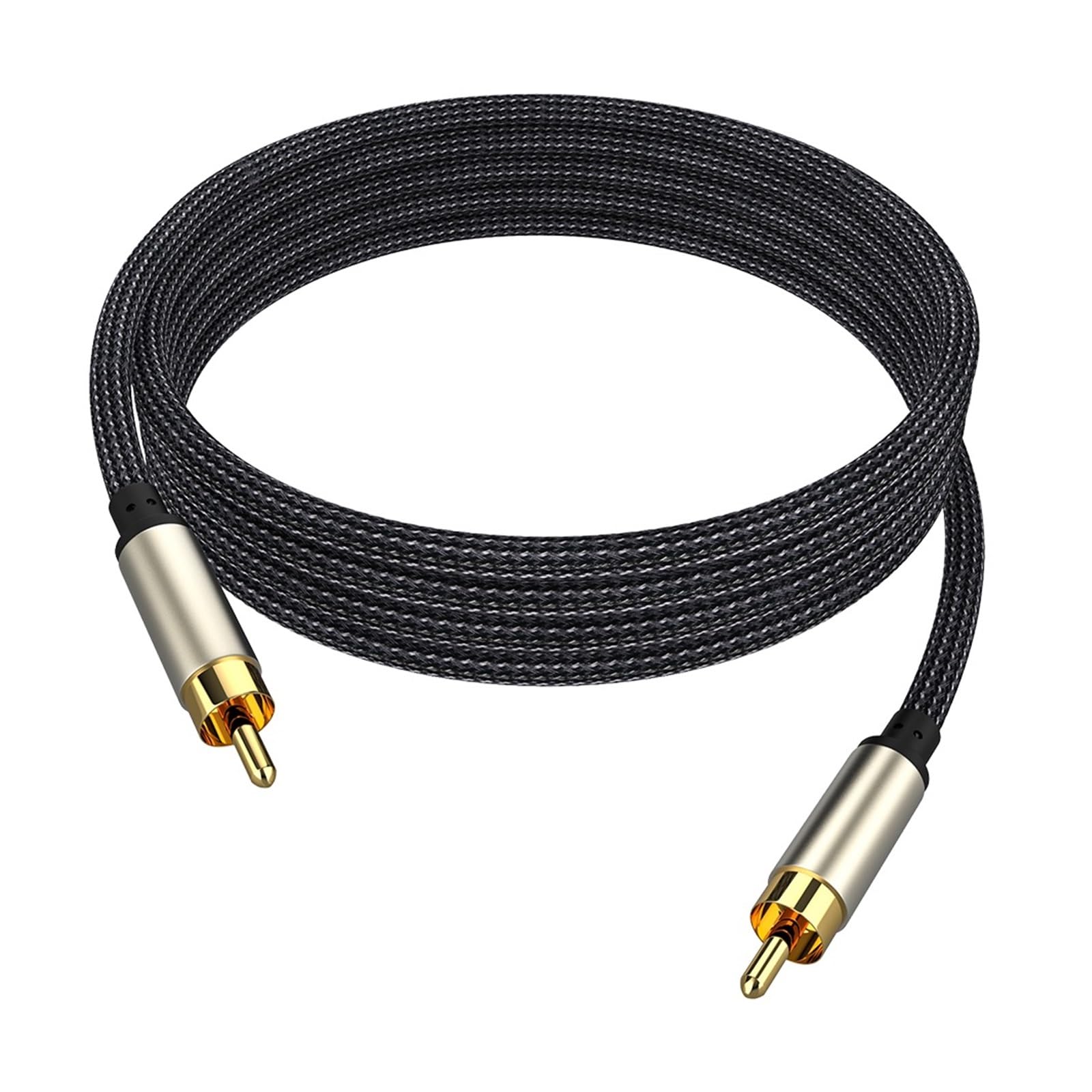 Cables de altavoz de graves chapados en oro, Cable de Audio Coaxial Digital HiFi 5,1 SPDIF macho a macho, Cable de Audio estéreo for cine en casa HDTV(5m)
