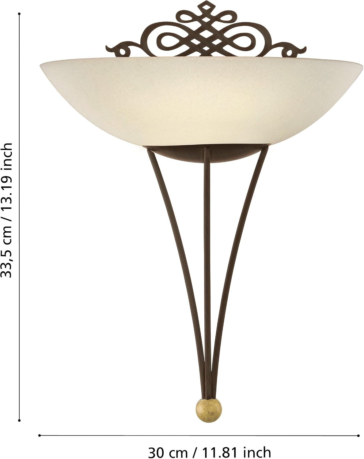 Eglo MESTRE Wall Lamp with dimensions: 30 cm width, 33.5 cm height