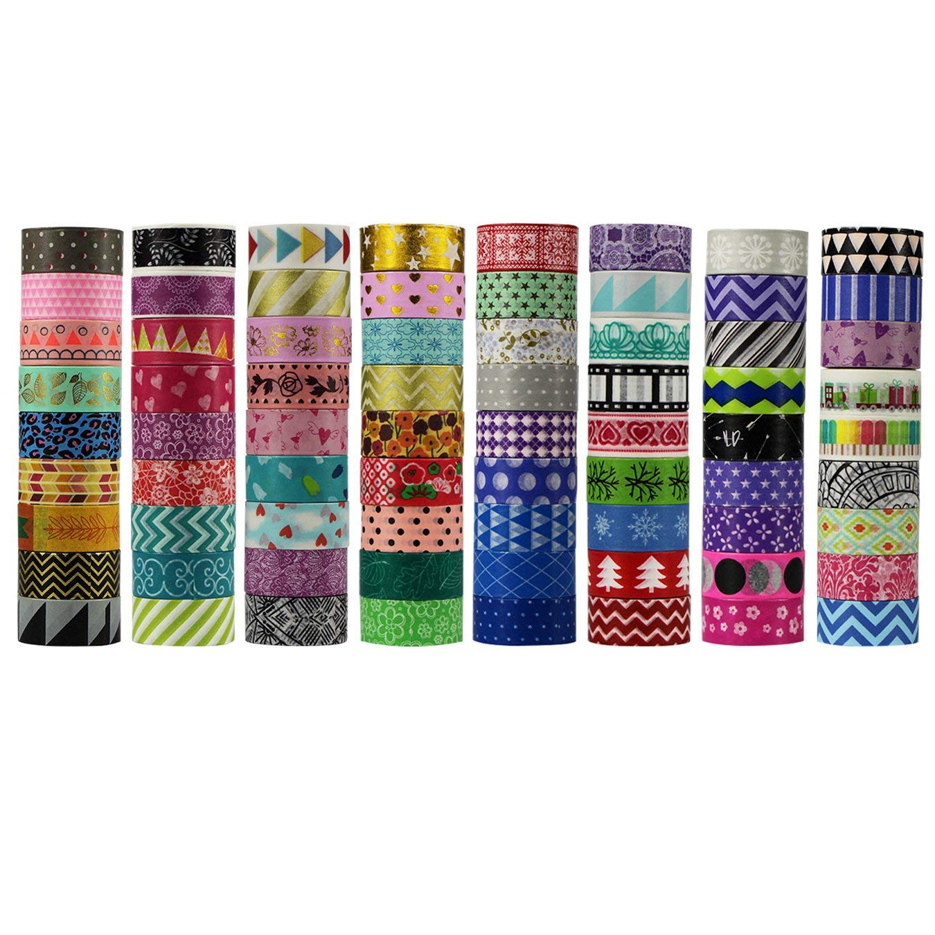 10 Rolls Different Patterns Decorative Washi Tape Masking Tape Adhesive Scrapbooking DIY Craft Gift (10 x Patterns)