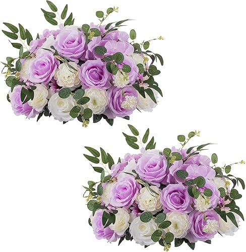 Miniatura 8 de NUPTIO Bolas de flores para centros de mesa de boda, 6 piezas de 17.7 pulgadas de diámetro, arreglo de bolas de flores falsas, centros de mesa de