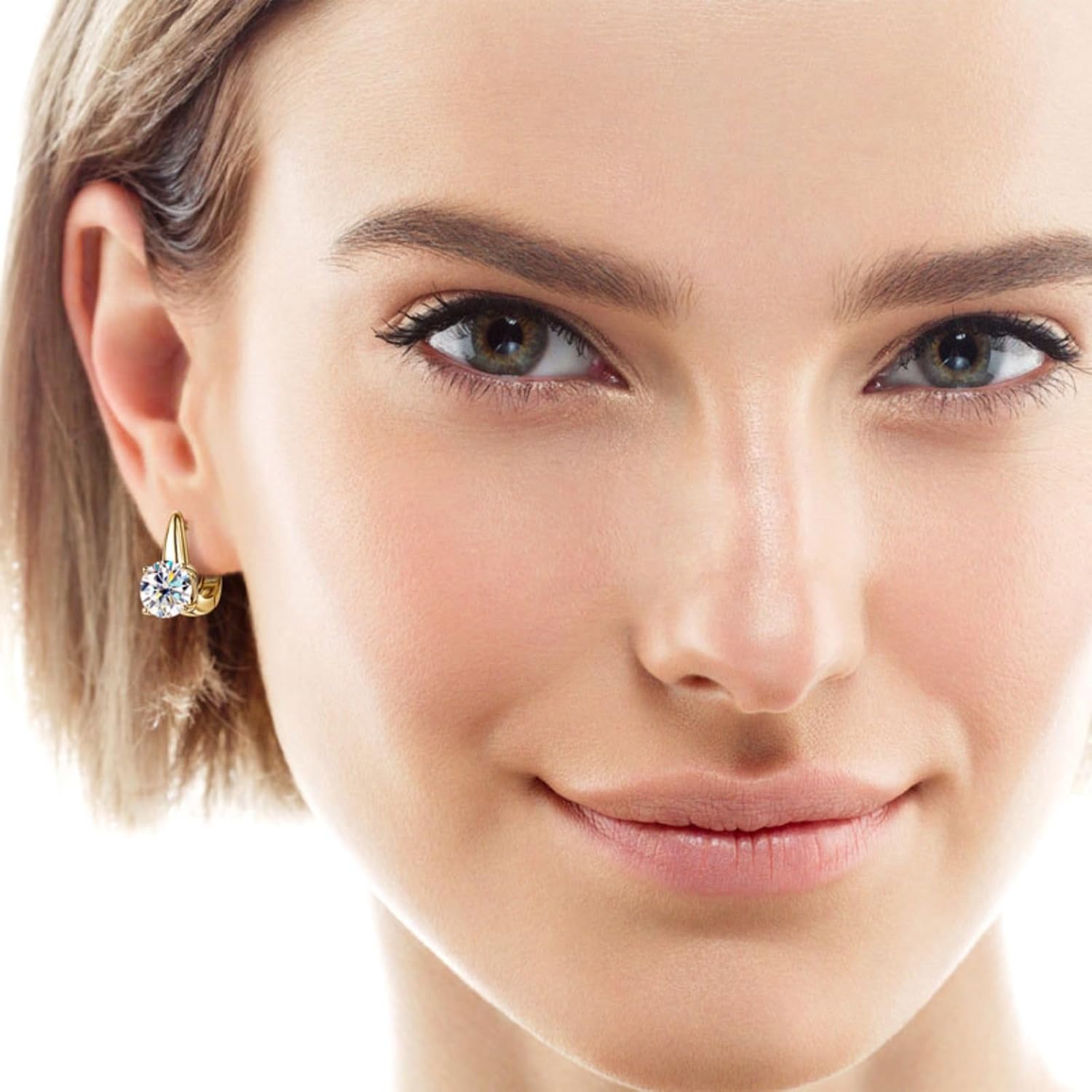 4cttw Moissanite Hoop Earrings for Women Comfy Hypoallergenic 925 Sterling Silver Gold Hoop Earrings D Color VVS1 Womens Hoop Earrings Birthday Anniversary Valentines Jewelry