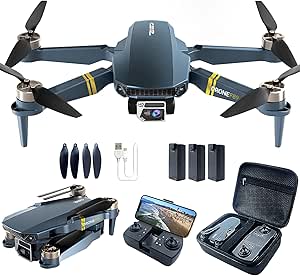 2650 ft Long Range Super Endurance Foldable Drone with Camera for Beginners–84 min Flight Time, WiFi FPV Quadcopter with 4K HD Camera, Brushless Motor, Auto Hover, Follow Me (3 Batteries)