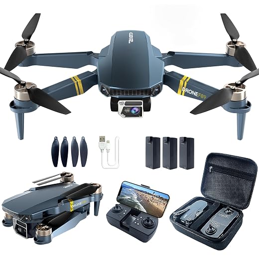 800 Meter Reichweite faltbare Drohne mit Kamera für Anfänger – 60+ Min. Flugzeit, WiFi FPV Quadrocopter mit 4K HD-Kamera, bürstenlosem Motor, Auto-Hover, Auto-Follow