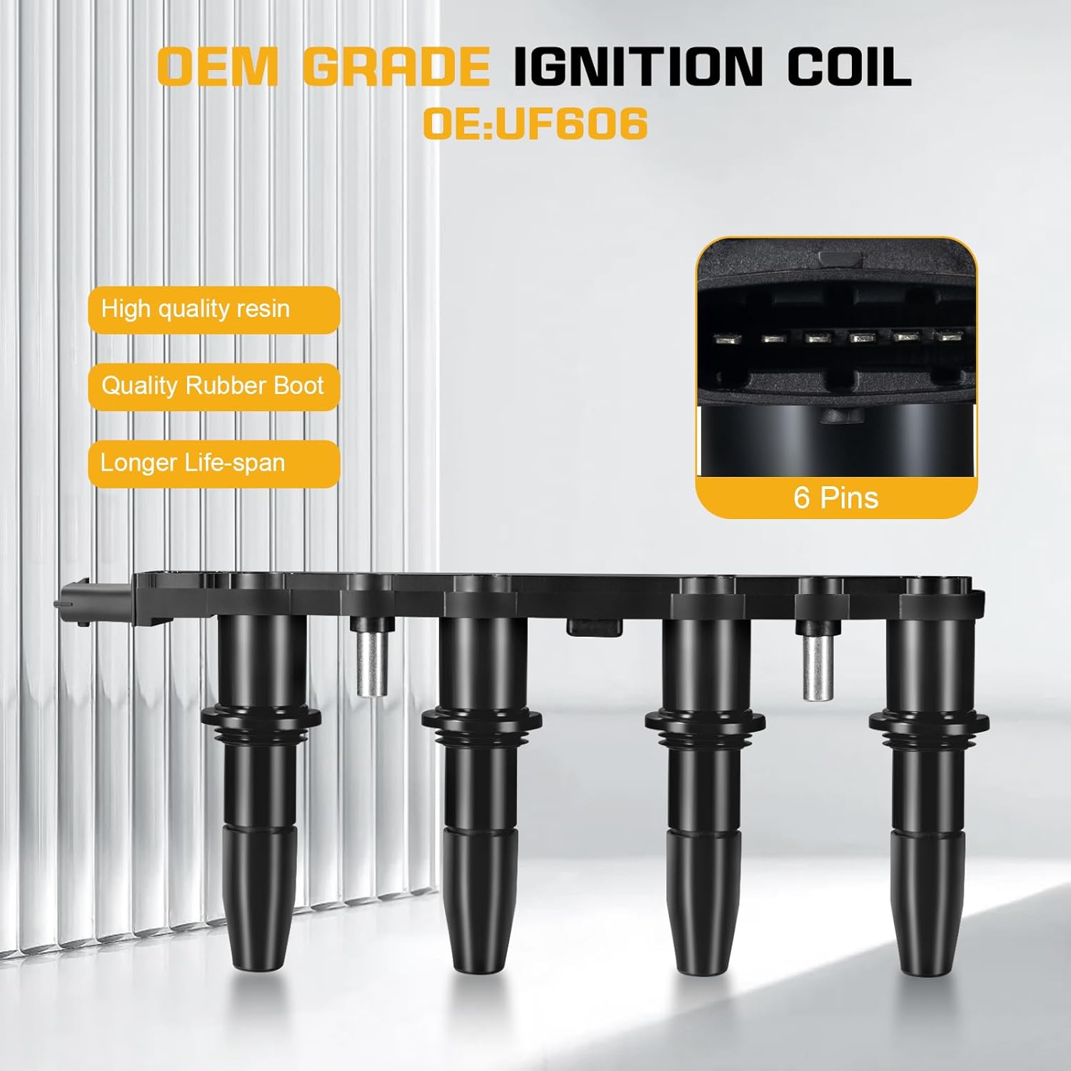 QYL Ignition Coil Pack 1.8 Compatible with Chevy 2006 2007 Astra, Saturn 2008 2009 Astra 1.8L I4 Replacement for UF606 C1706 5C1763 522118 10458316 48743 C1706 522118