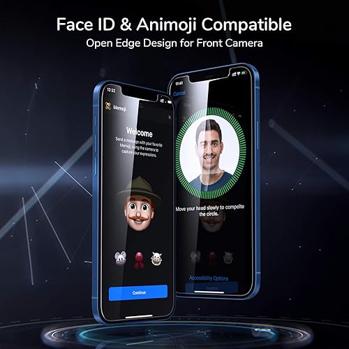 Miniatura 7 de SYNCWIRE Protector de pantalla para iPhone 1212 Pro, película de vidrio templado marco de fácil instalación dureza 9H compatible con fundas 99.99%