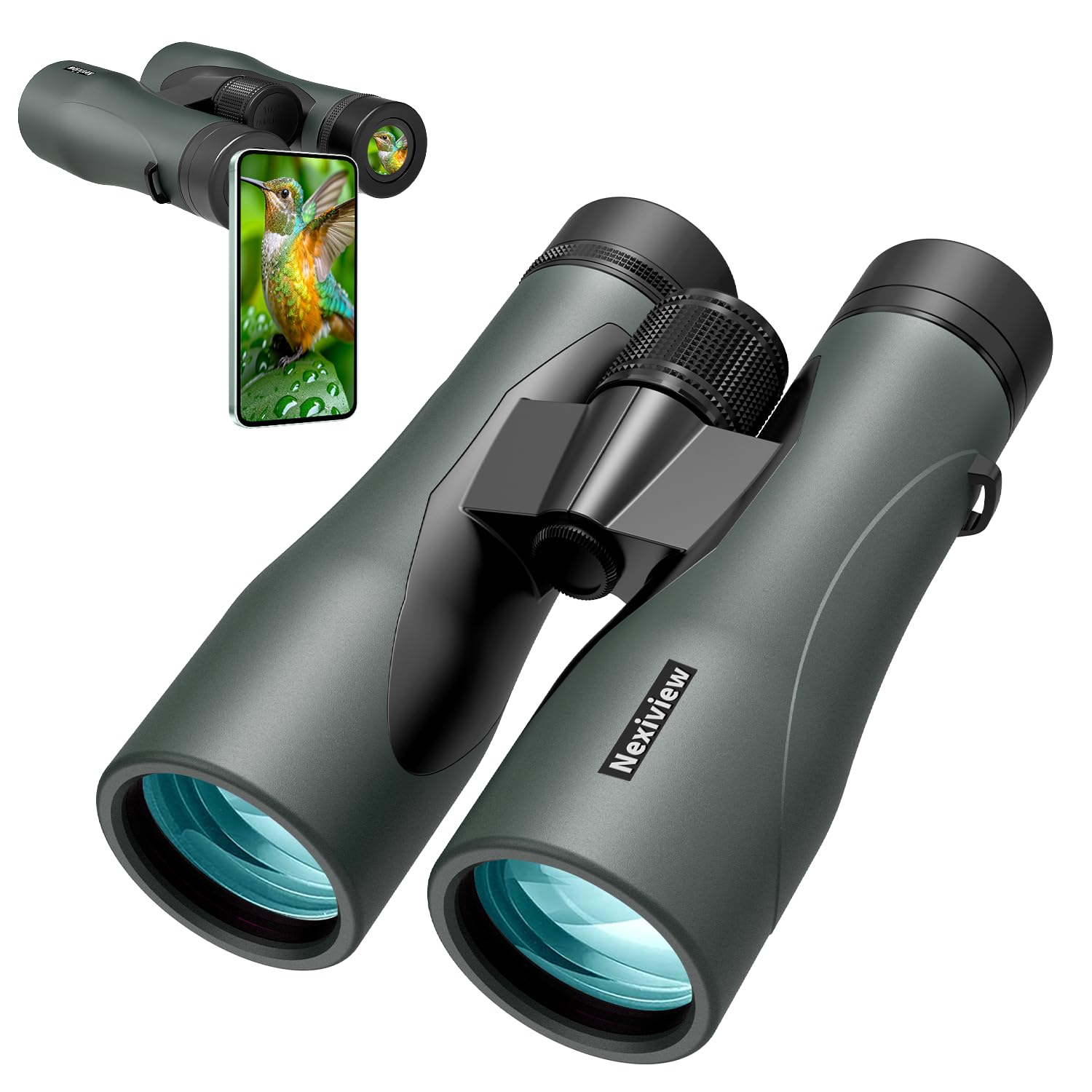 15x52 HD Binoculars for Adults High Powered with Upgraded Phone Adapter - Large & Bright View, Lightweight, IPX7 Waterproof - Binoculars for Hunting Bird Watching Travel