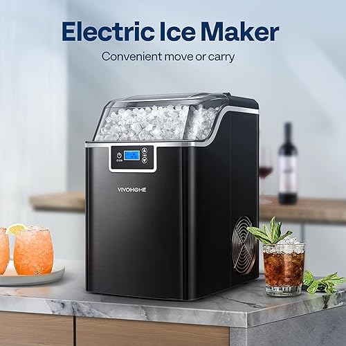 Miniatura 6 de VIVOHOME Máquina eléctrica portátil compacta para hacer cubitos de hielo para encimera, color negro