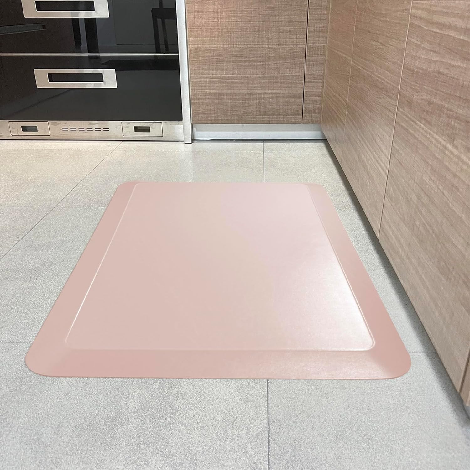 healeg 1" extra thick anti fatigue floor mat 30" l x 20" w,kitchen mat, standing desk mat,140d advanced pu foam ergonomic comfort at home, office, garage, sink (light pink) light pink 30"l x 20"w x 1"th