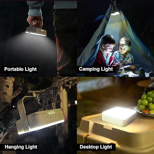 Miniatura 6 de Linterna solar para campamento recargable, 1000 lúmenes, 8000 mAh, luz portátil para tienda, IP65, impermeable, linterna LED para exteriores, para