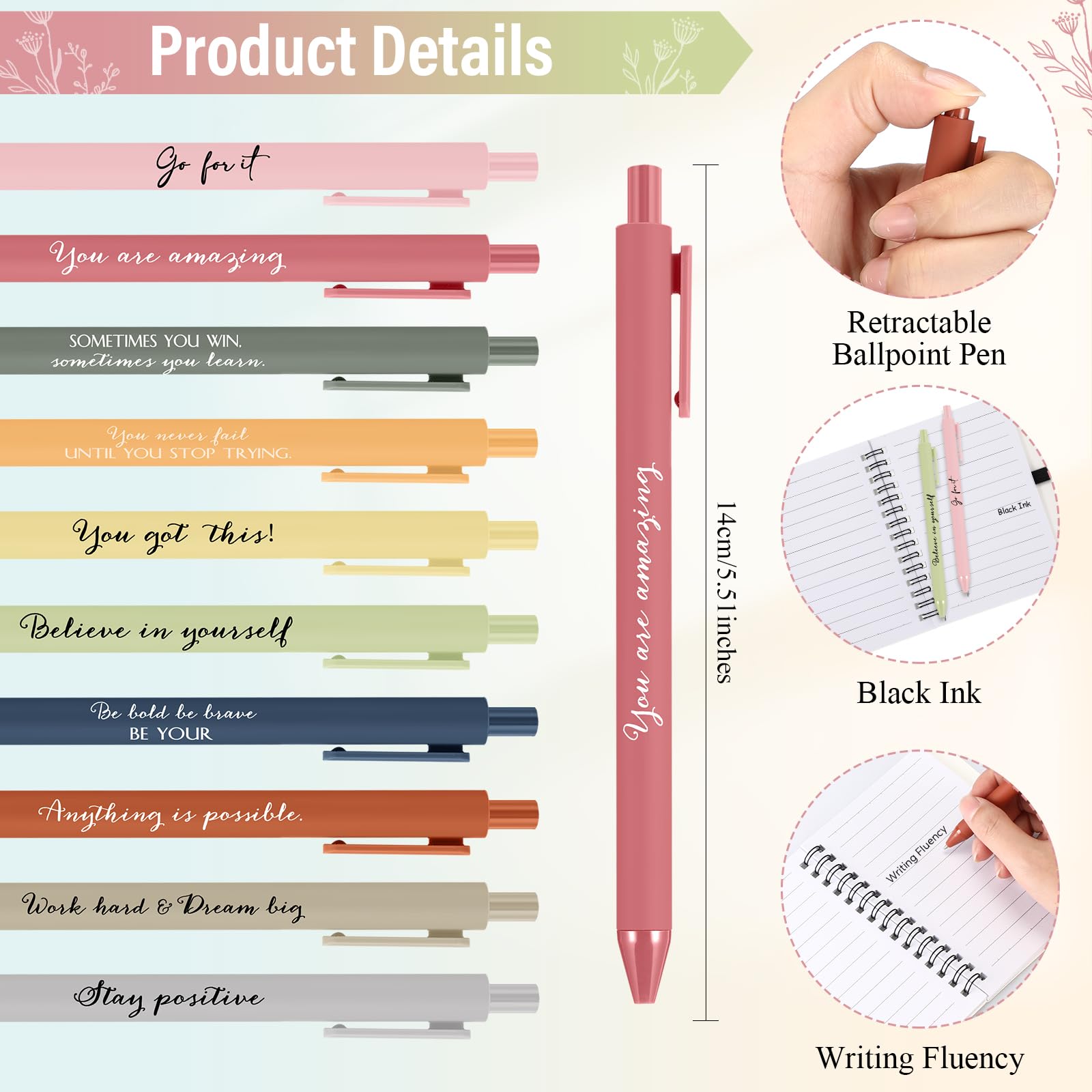 Tenceur Lot de 20 carnets de notes esthétiques pour la rentrée scolaire, cadeaux d'appréciation pour enseignants, étudiants, employés, collègues, premier jour d'école (couleurs vives)