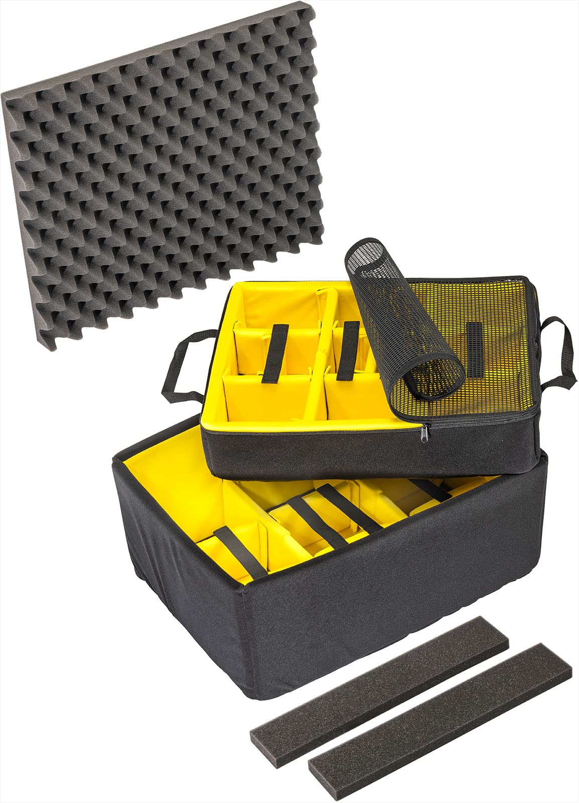 Pelican 1607 Yellow Padded Divider Set & lid Foam.