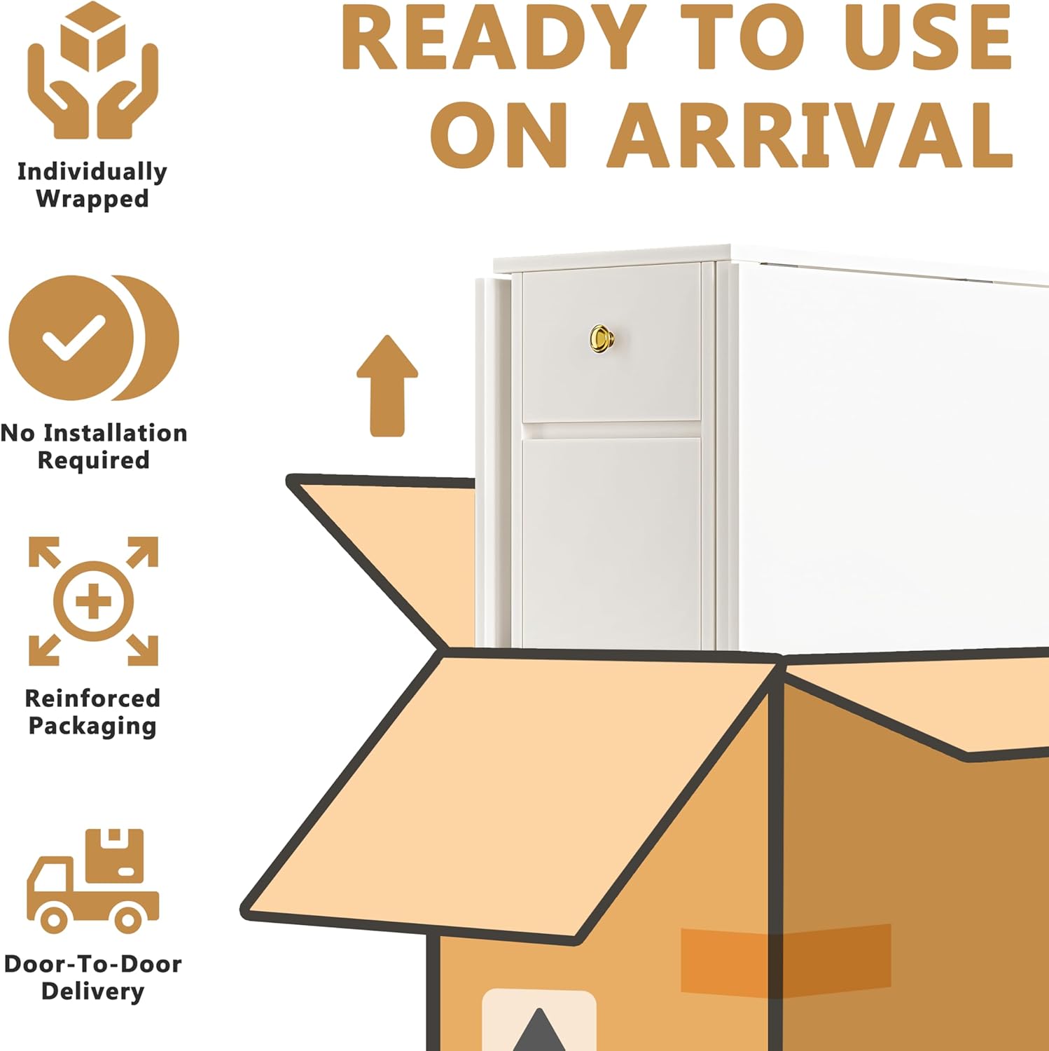 No Assembly Required, 58.9'' Foldable Dining Table for Small Space, Rectangular Wood Folding Extendable Kitchen Table with Drop Leaves (White)