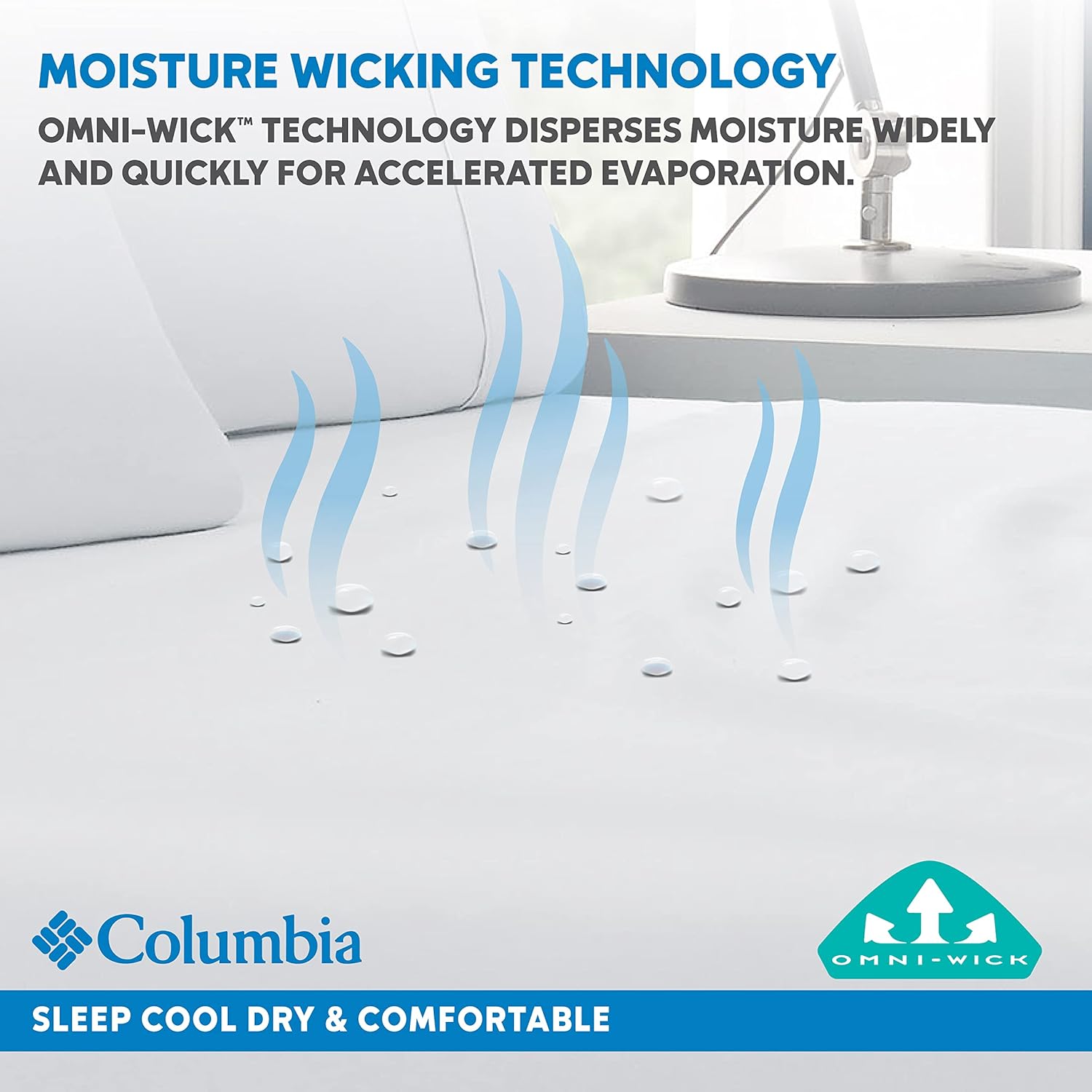 🔥 Hоt Dеаlѕ Columbia Tencel + Cotton Performance Sheet Set – Omni-Wick Moisture Wicking Stay Dry Technology – Naturally Soft, Cool, Breathable Temperature Regulating - Cal King 4-Piece Sheet Set, Pumice