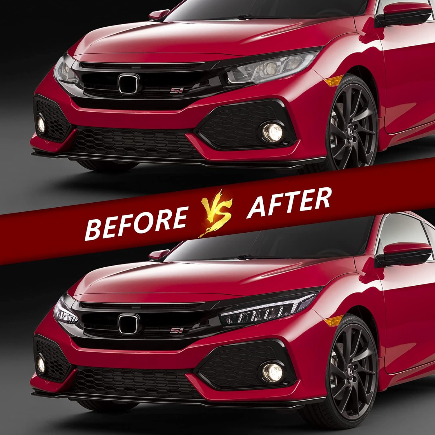 Huray LED Headlights for Honda Civic 10th Gen 2016-2022, Headlamp Assemblies with Sequential Turn Signal for Civic Sedan/Coupe/Hatchback, Head Lamps for EX/LX/Sport/Touring/Si/Type R - 1 Pair