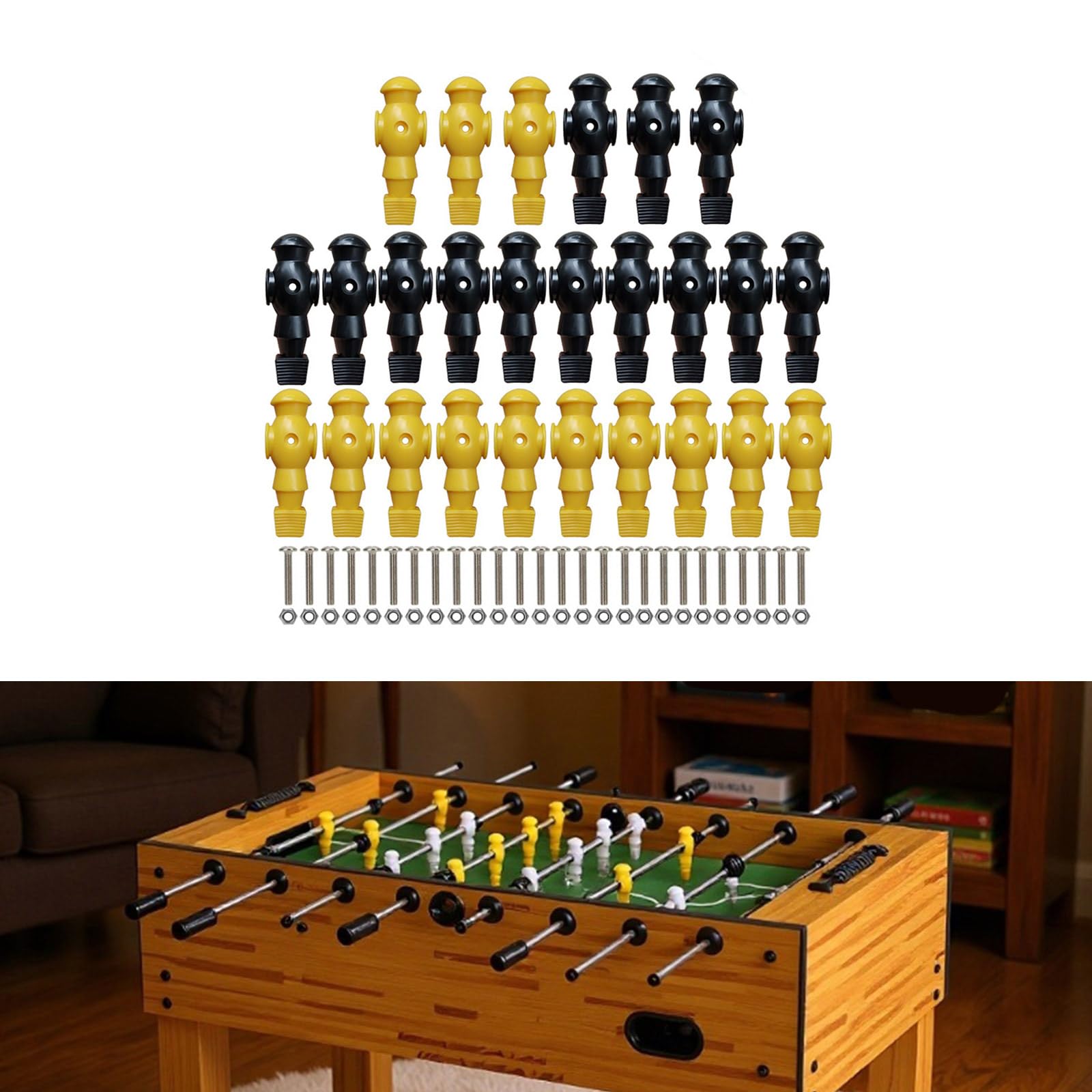 26 Piezas Jugador de futbolín de reemplazo de Jugador de de fútbol Juegos Jugadores componentes de futbolín fácil de Instalar Hombres de fútbol de