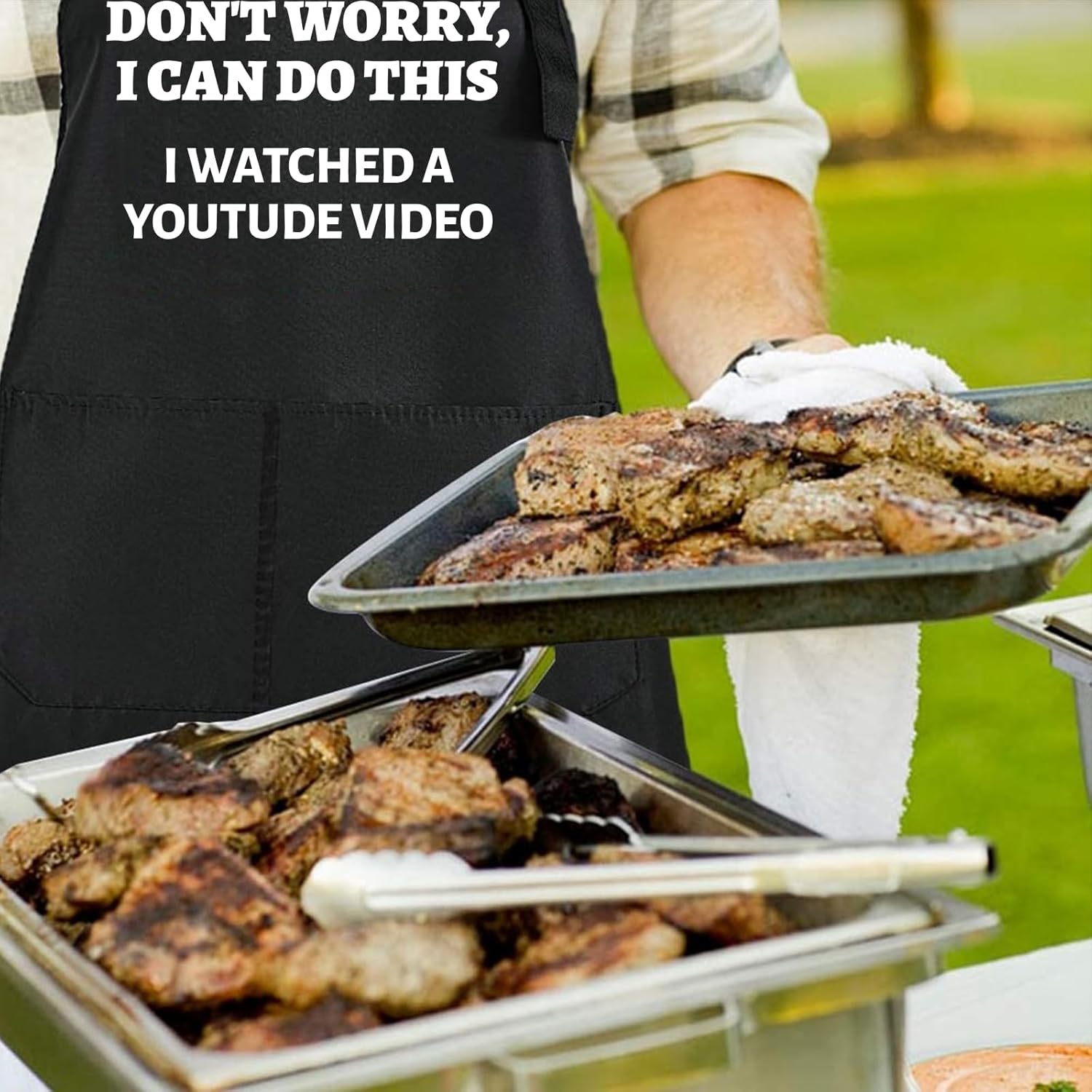 ZOORON Funny Apron For Men - BBQ Gifts for Men & Unique Gifts for Fathers - Mens Aprons for Grilling Christmas Gifts for Husband - Image 3