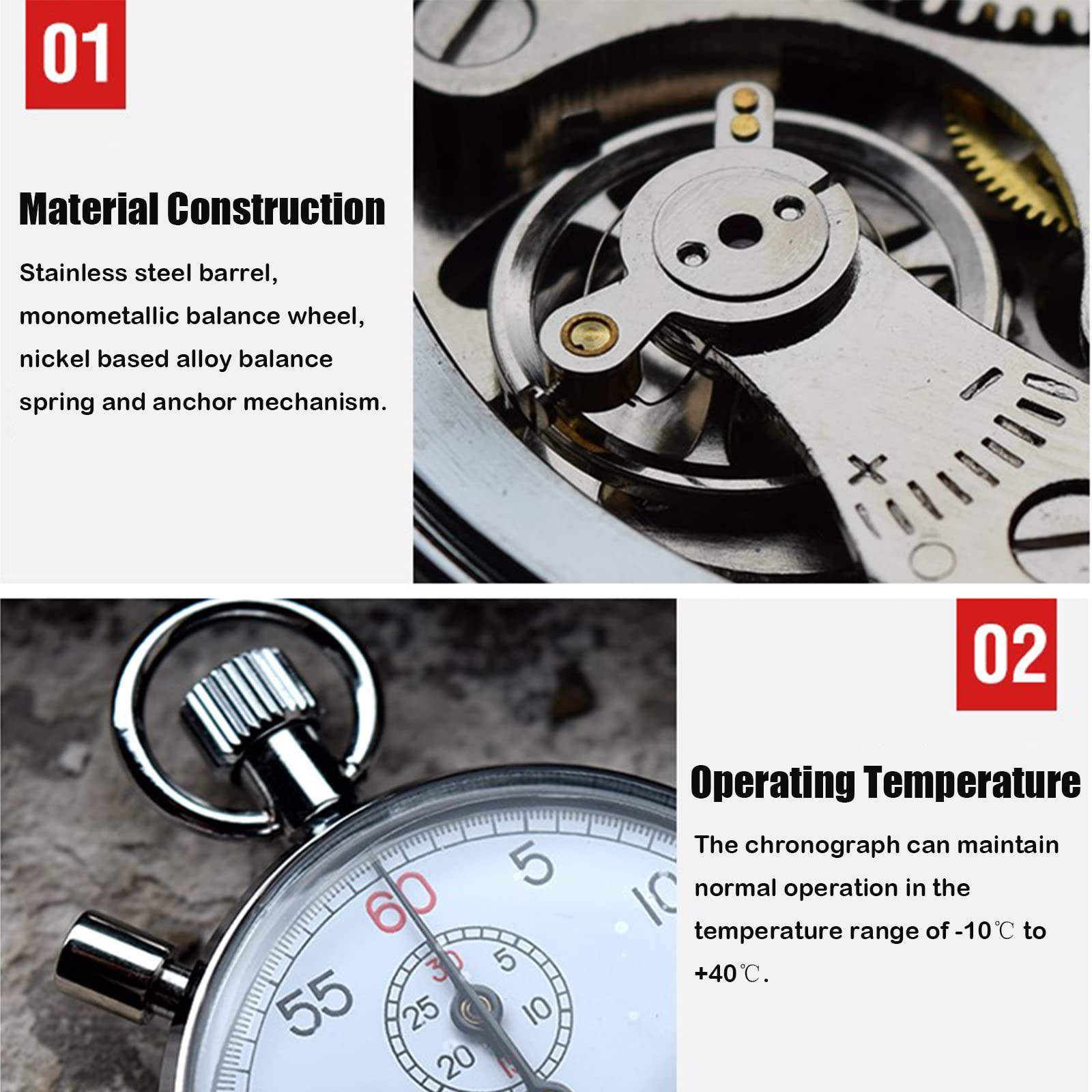 Amazon.com: Eboxer Mechanical Stopwatch, Stainless Steel 