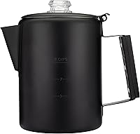 Vista 9 de COLETTI Bozeman Black Percolator Cafetera — Cafetera de Camping — El Percolador Más Elegante de Estados Unidos – SIN Aluminio o Plástico [12 tazas]