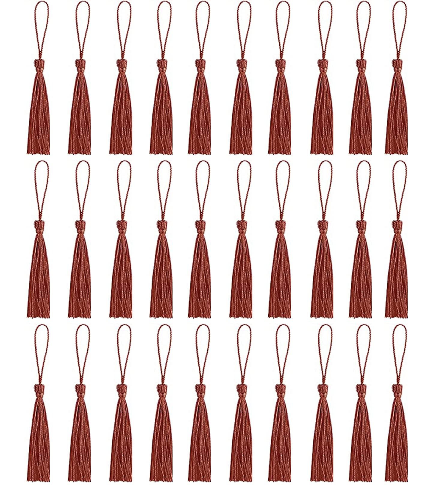 Amdonalo Wineyellow 30 Pcs Bookmark Tassels, Mini Tassels Silky Tassels For Bookmarks Handmade Bookmark Tassels For Resin Diy Craft Supplies And Home Decor (Wineyellow)