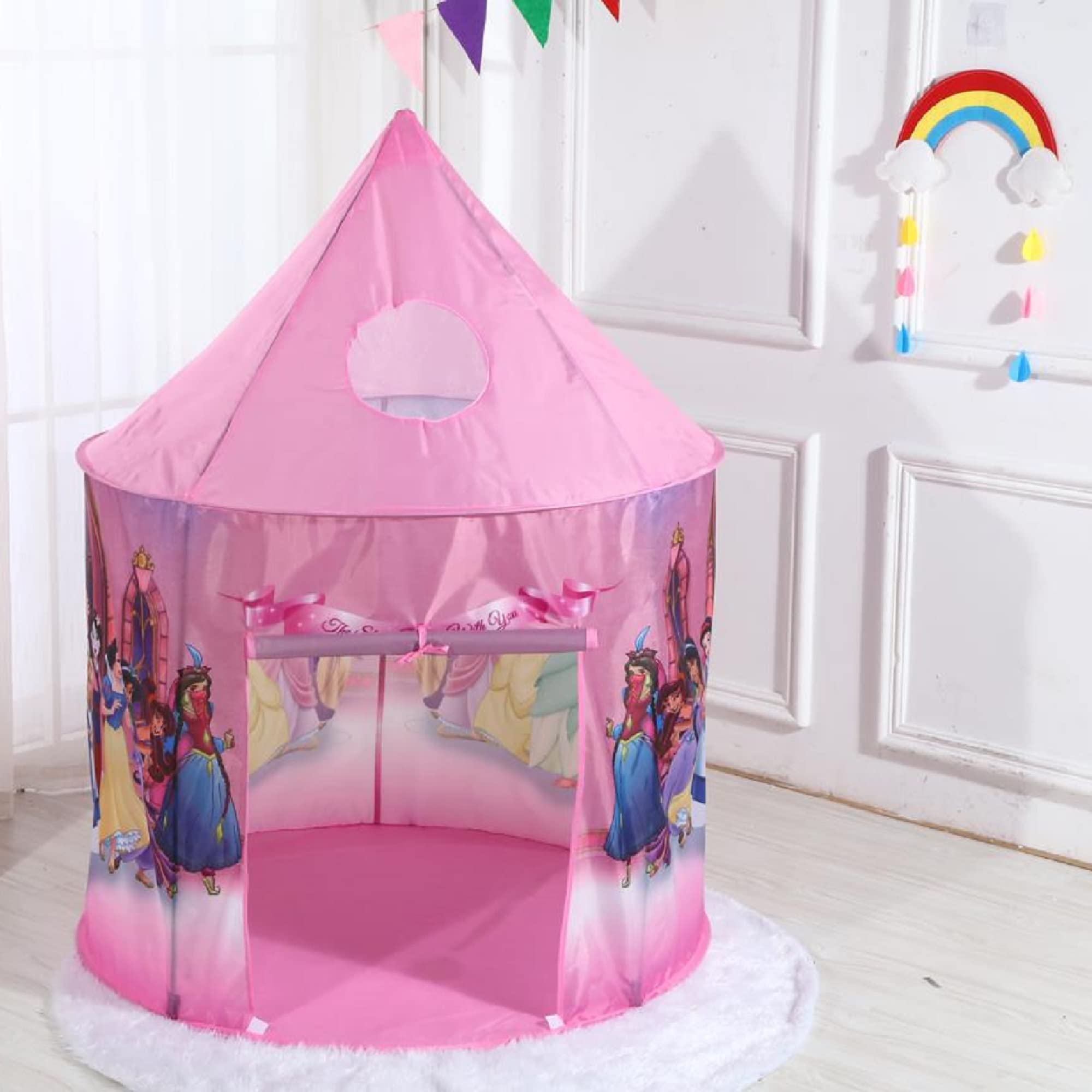 Cute Pink Kids (PlayTent) Room Furniture ~ Princesses Pop Up Castle Playhouse for Girls ~ children age 1 to 7 years ~ 1m x 1.25m / Play Tent in Storage Bag for Indoor/Outdoor