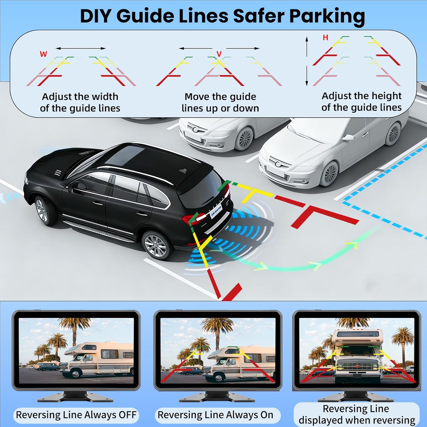 1080P Wired Backup Camera System with 10.1" Touch DVR Recording Quad Split IPS Monitor, 4 IP69K Waterproof IR Night Vision Vibration-Proof Front Side Rear View Camera for Truck/RV/Tractor/Bus/Trailer