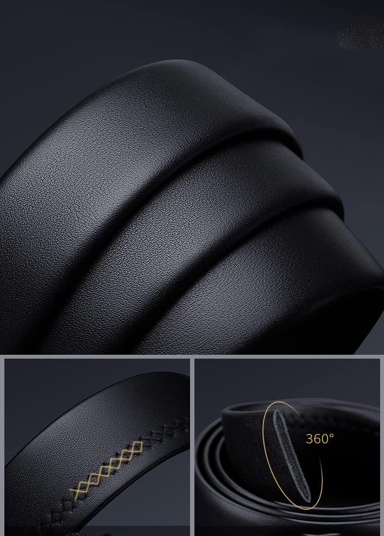 VANNANBA Mens Leather Ratchet Dress Belt for men Automatic Buckle with Gift Box - Image 4