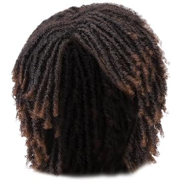Afro Wigs for Black Women 6 Inch Natural & Thick Afro Wig with Breathable Hairnet Easy Matching Synthetic Curly Wig for Daily, Party, Cosplay