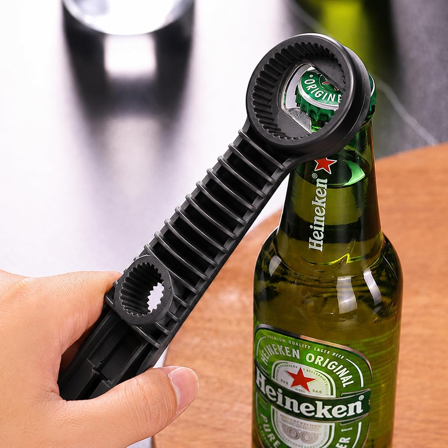 4-in-1 Adjustable Jar & Bottle Opener, Non-Slip Lid Gripper for Weak Hands & Seniors