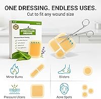 Vista 4 de AWD - Vendajes hidrocoloides - Apósito hidrocoloide autoadhesivo estéril para curación avanzada Paquete de 10, 4 x 4 pulgadas Flexible, sin