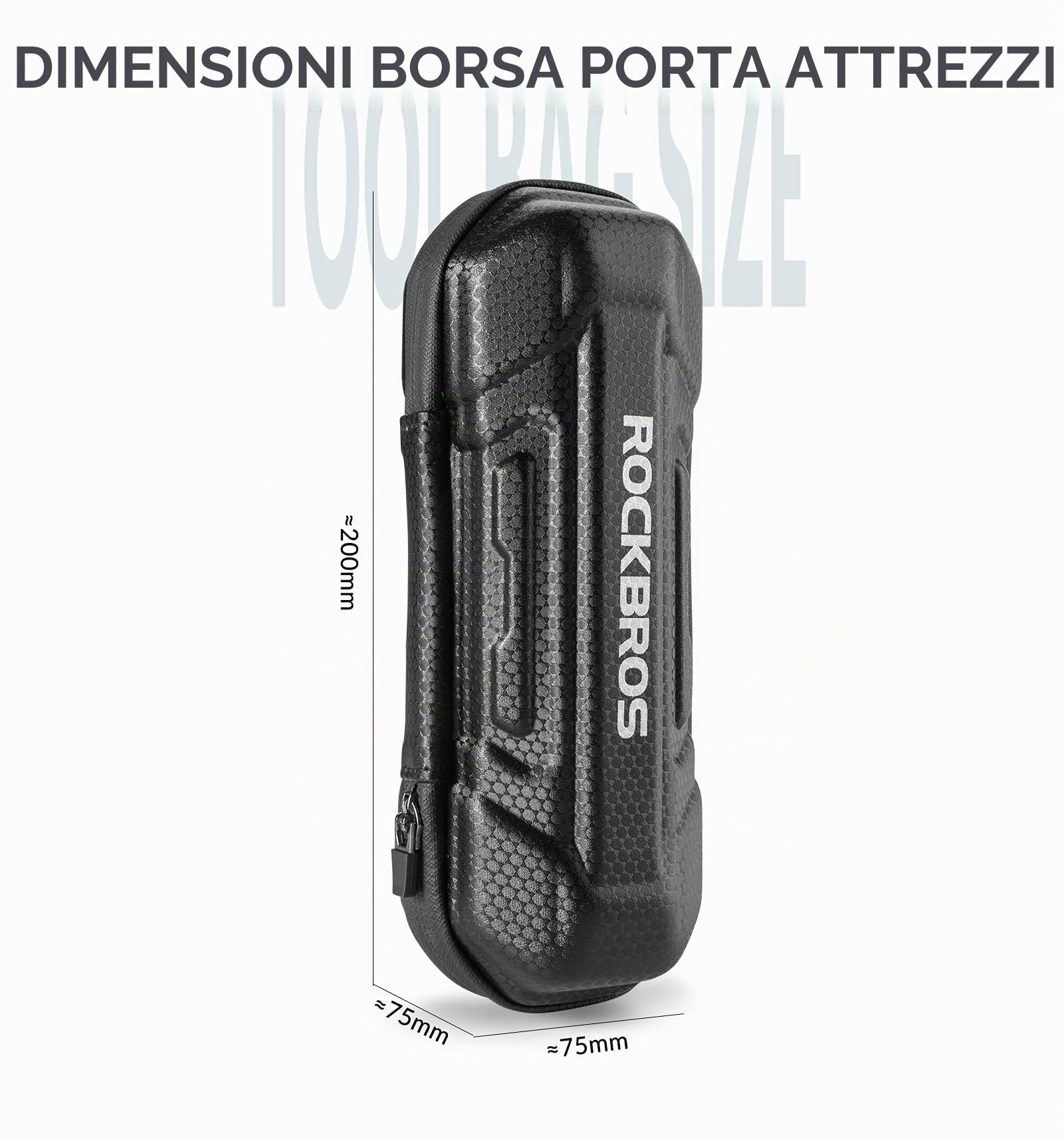 ROCKBROS Kit Riparazione Borsa per Accessori Bicicletta, Strumento Multifunzionale Atrezzo Portatile per Viaggio, Mini Pompa Nera