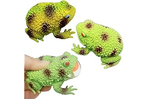 Squeeze Toys Set for Stress Relief: 3 Pcs Vibrant Squishy Frogs