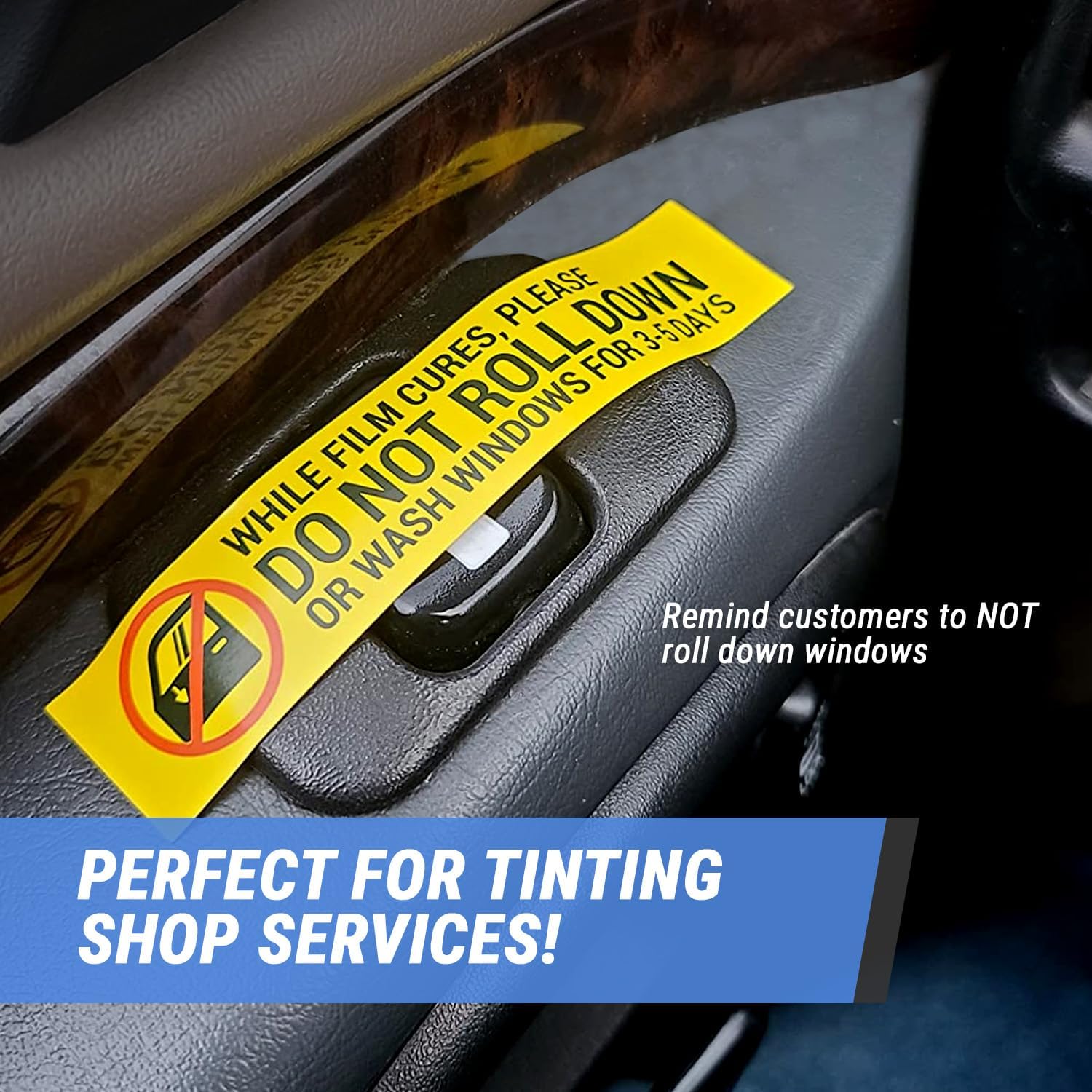 600 Labels, 2 Pack - DO NOT ROLL Down Window Tint Stickers (5 x 1 inch) Car/Automotive Window Film Tint, Warning/Caution Label for Auto Shop Business