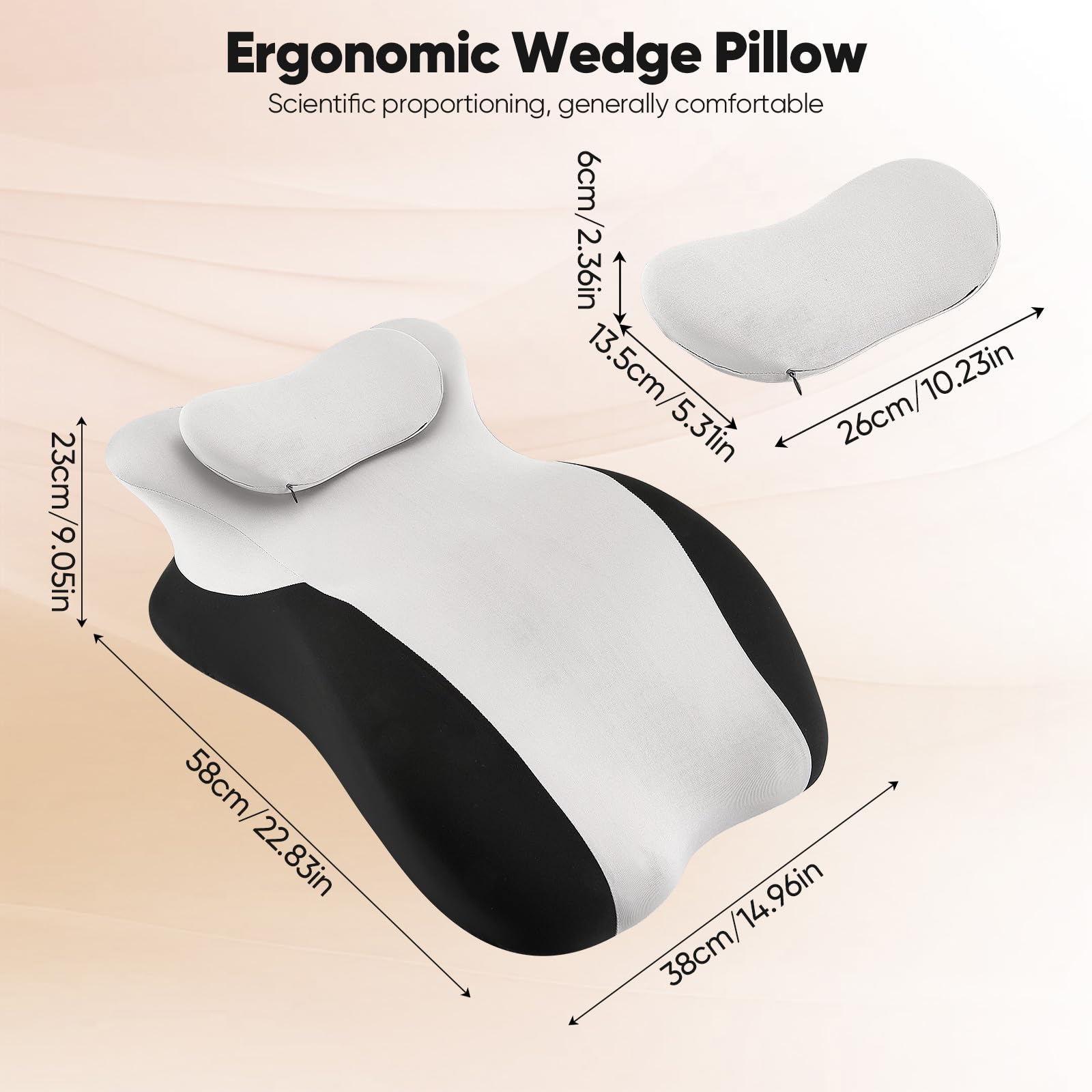 Almohada De Lectura Ergonómica Viscoelástica, Cojín Triangular para Cama Y Sofá con Funda Lavable, Soporte para Espalda Y Piernas, Ideal para Relajación Y Posicionamiento Ortopédico