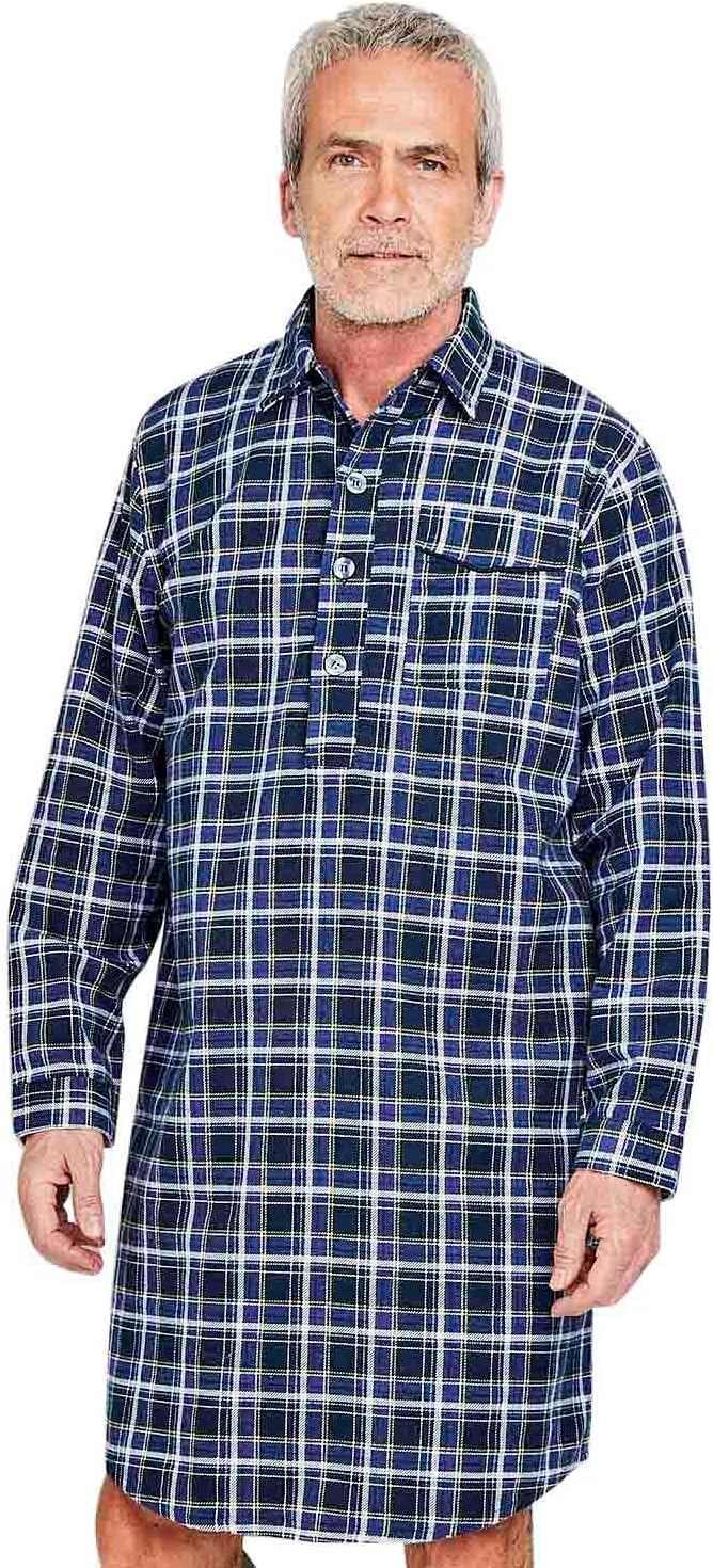 Champion Mens Brushed Cotton Canterbury Checked Nightshirt Sleepwear