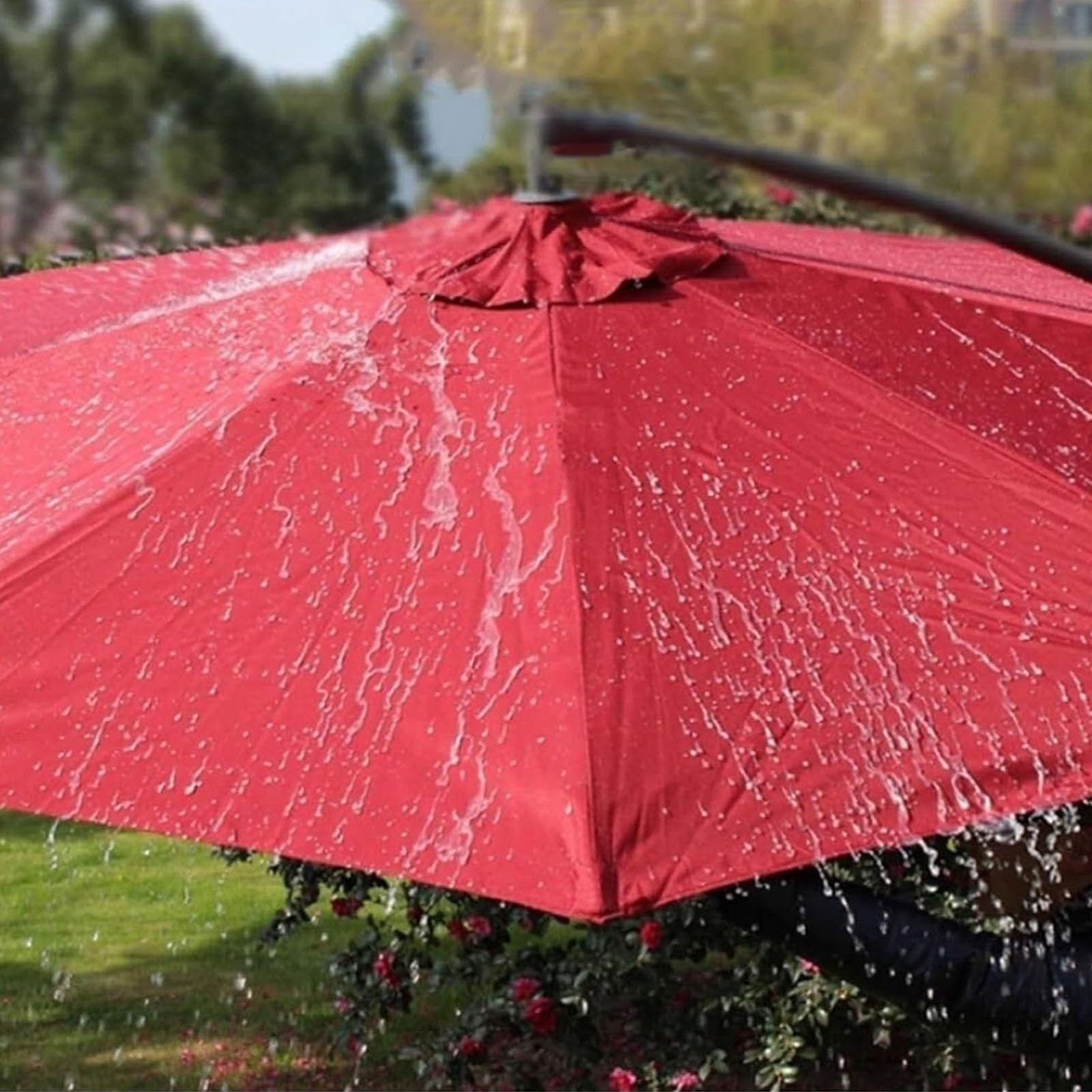 Copertura di ricambio con protezione UV per ombrellone da giardino a 6/8 costole, beige, copertura in tessuto resistente per giardino e terrazza, copertura di ricambio per ombrellone da 200 cm