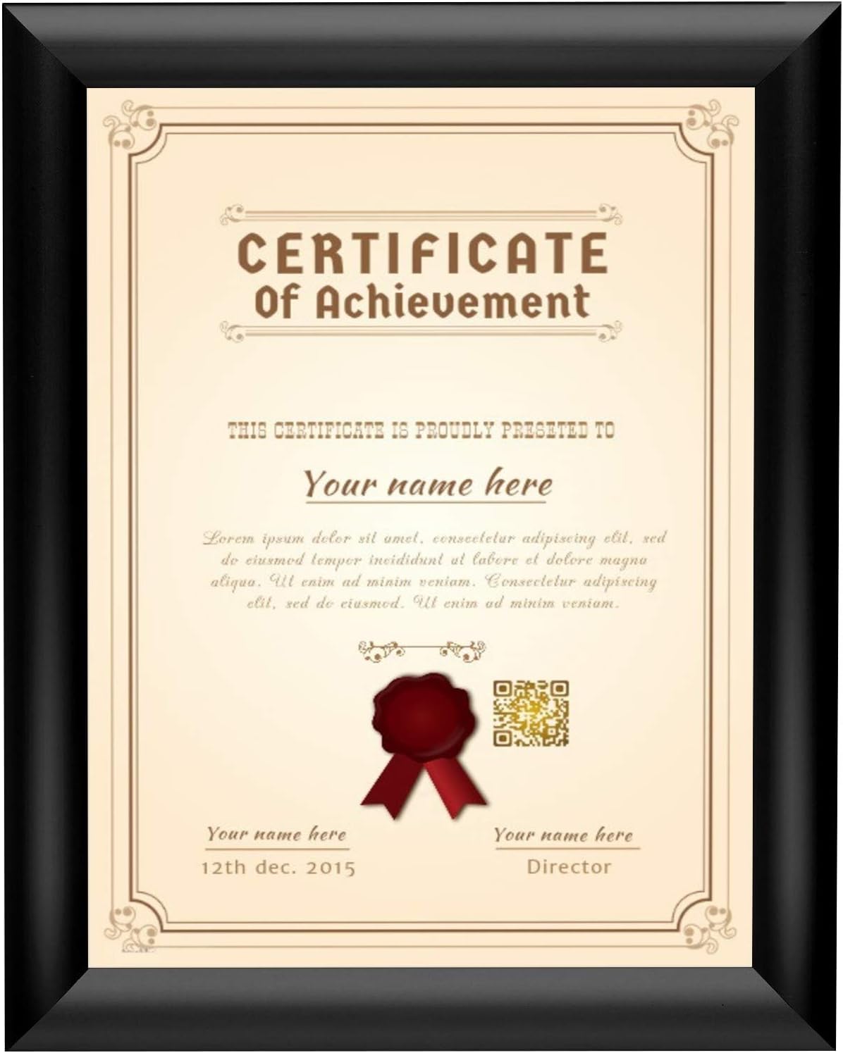 SnapeZo Black Poster Frame 8.5x11, Front-Loading Aluminum, 1 Inch Profile, Front-Loading Snap Frame, Wall Mounting