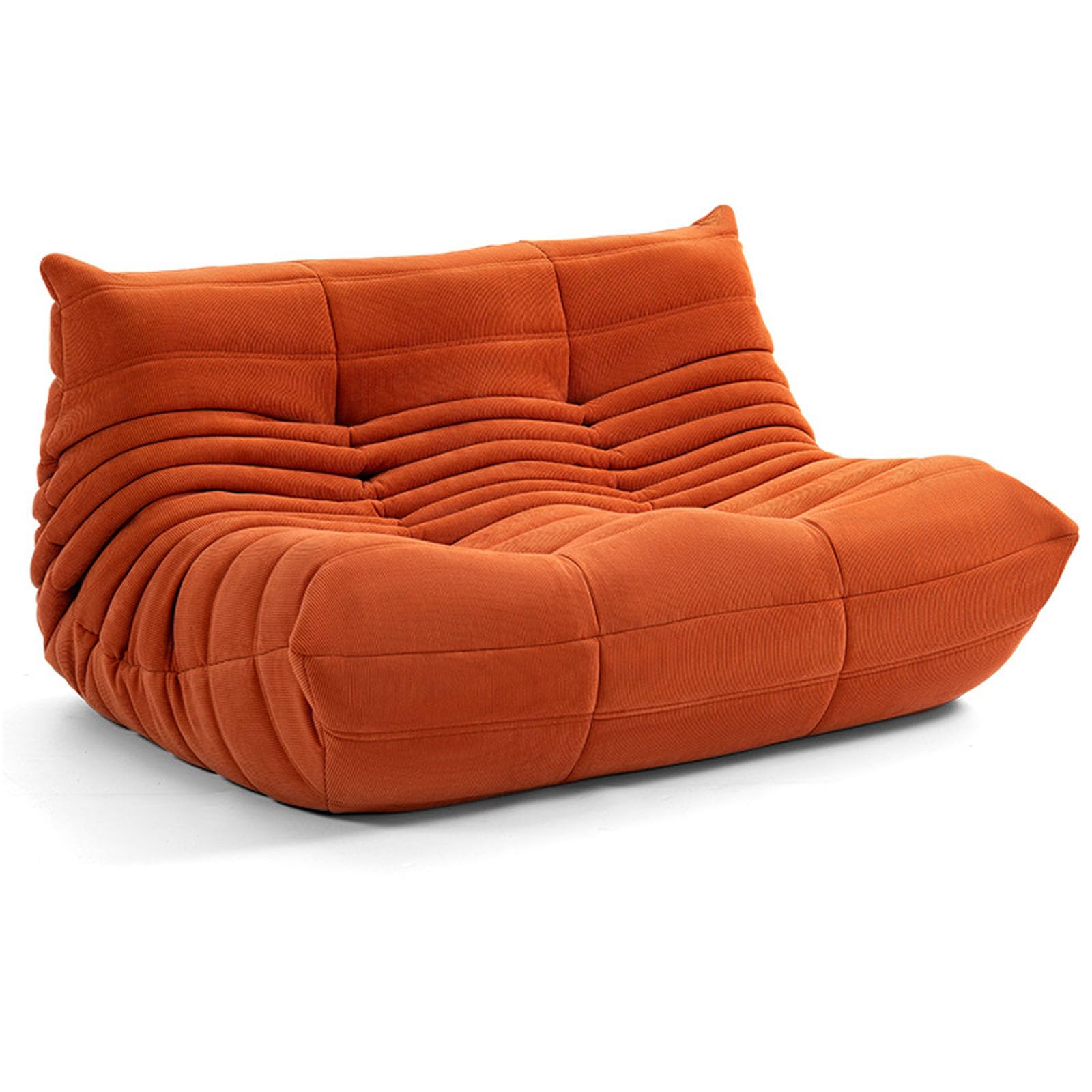 ESRADA Comfy Lazy Floor Sofa Couch,Corduroy/Suede Fireside Giant Bean Bag Chairs for Adults,Lounge Togo Lazy Floor Sofa for Living Room Corner Chair Bedroom Salon Office Orange
