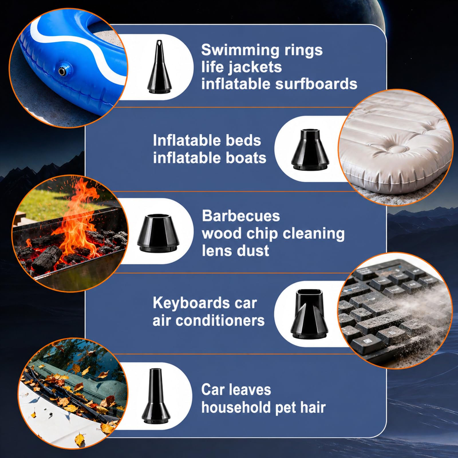 Souffleur Air Comprimé 4 Vitesses 200000 TR/Min mini Souffleur sans Fil Puissant avec Batterie 12000mAh pour Le Nettoyage de Canapé, Voiture，Nettoyage PC, Maison pour Animaux domestiques air Duster