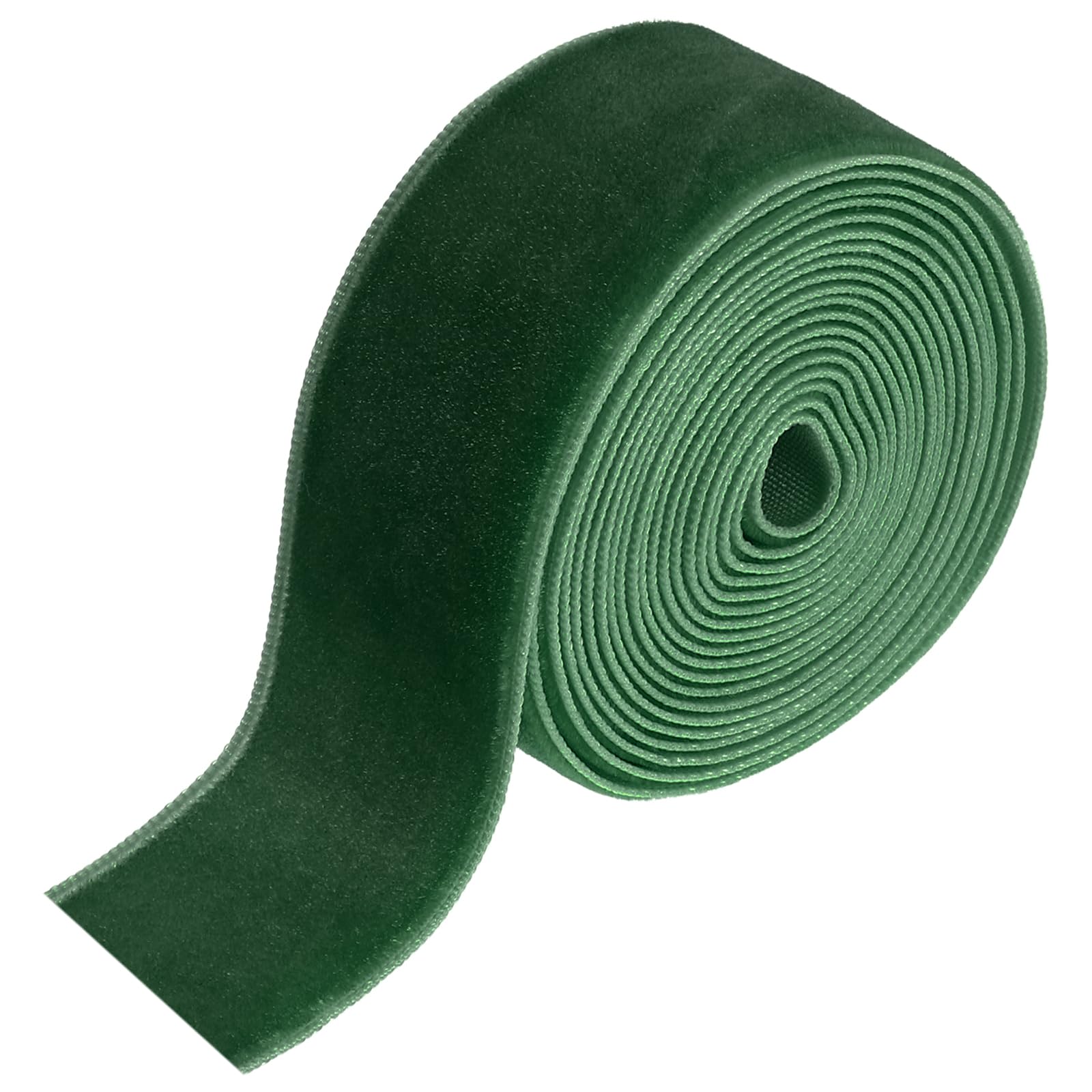 sourcing map Velvet Ribbon 2.5cm x 1.8m Single Face Spool Emerald Green