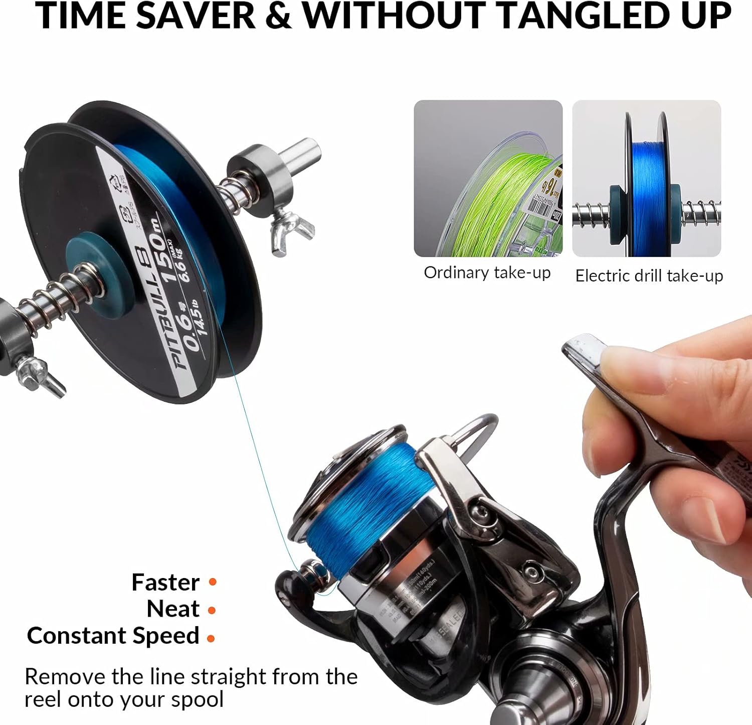 Line Off Fishing Reel LineOff Drill-Powered Fishing Line Stripper