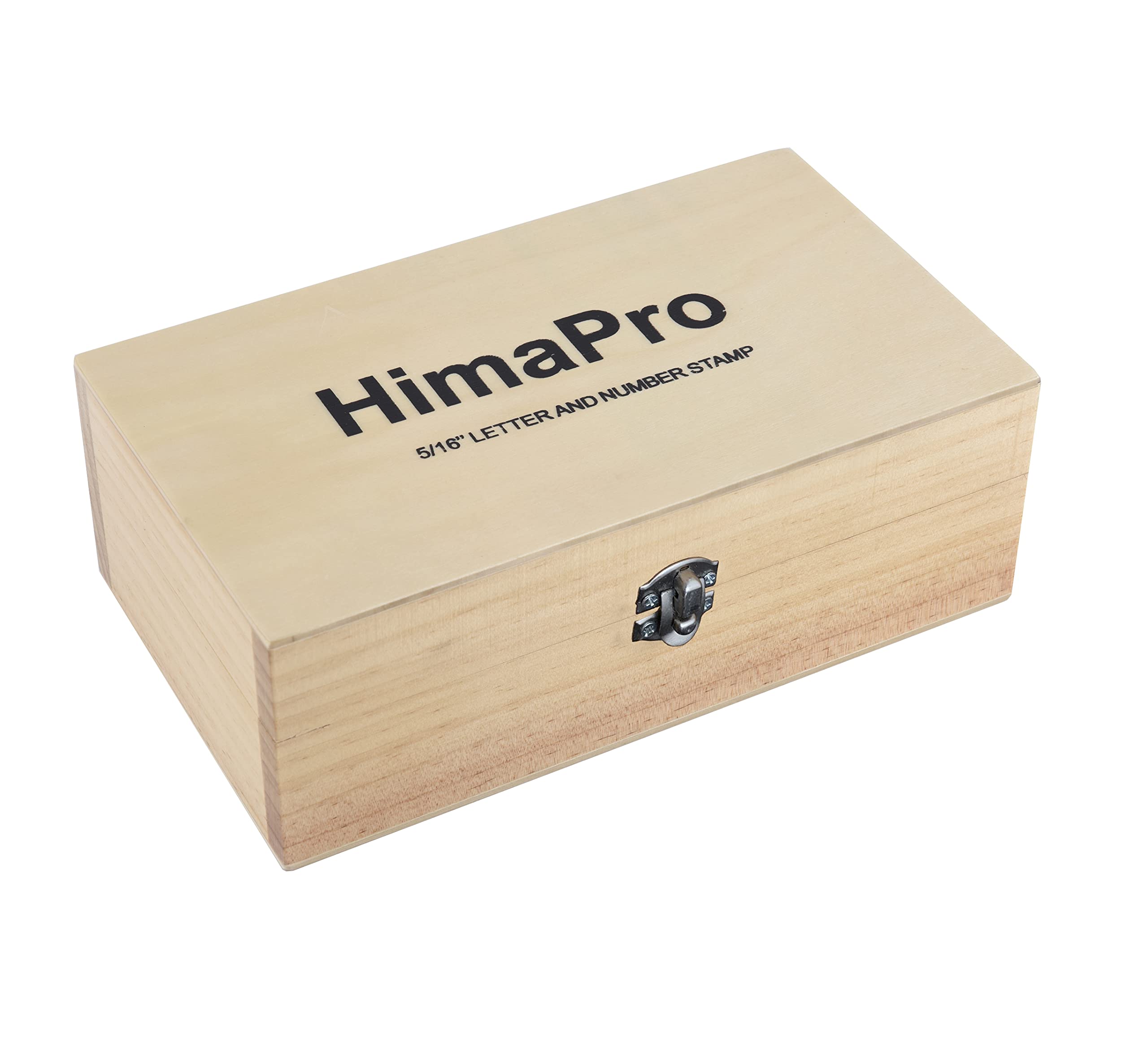 HimaPro Juego de sellos de letras y números de 5/16 pulgadas de 8 mm, 36 piezas de sellos de metal de aleación de acero 40Cr con números y letras en una caja de madera