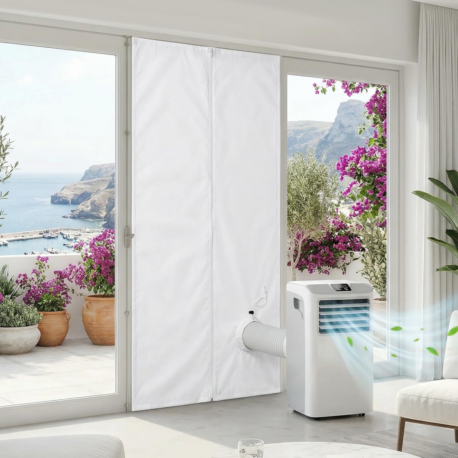 Kit d’étanchéité mobile pour climatiseur – 100 × 210 cm avec cordon | La solution idéale pour les fenêtres standards Avec ses dimensions de 100 × 210 cm, ce kit d’étanchéité convient.